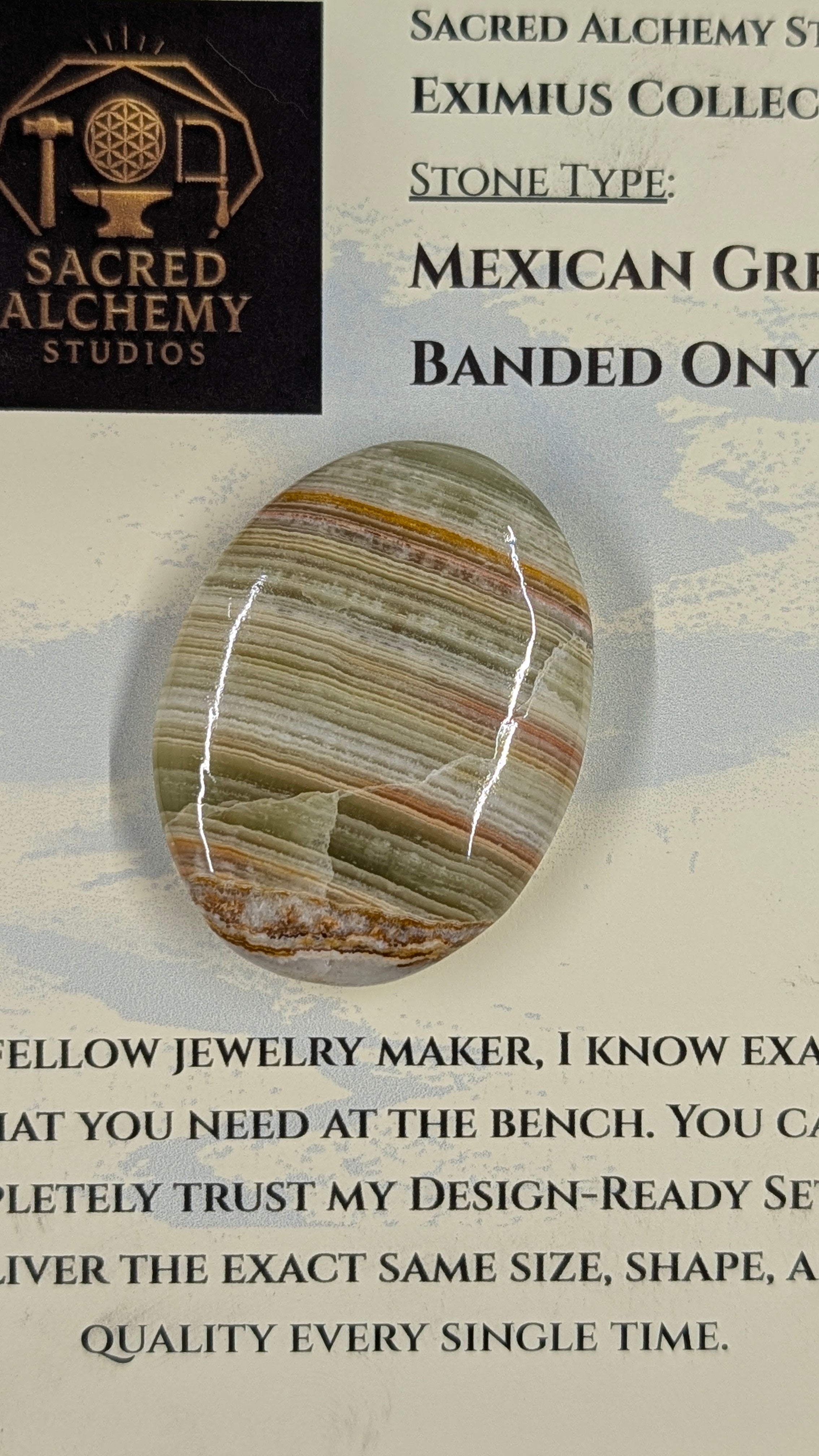 Sacred Alchemy Eximius Collection | Handcrafted Green Banded Onyx (Chihuahua, Mexico)