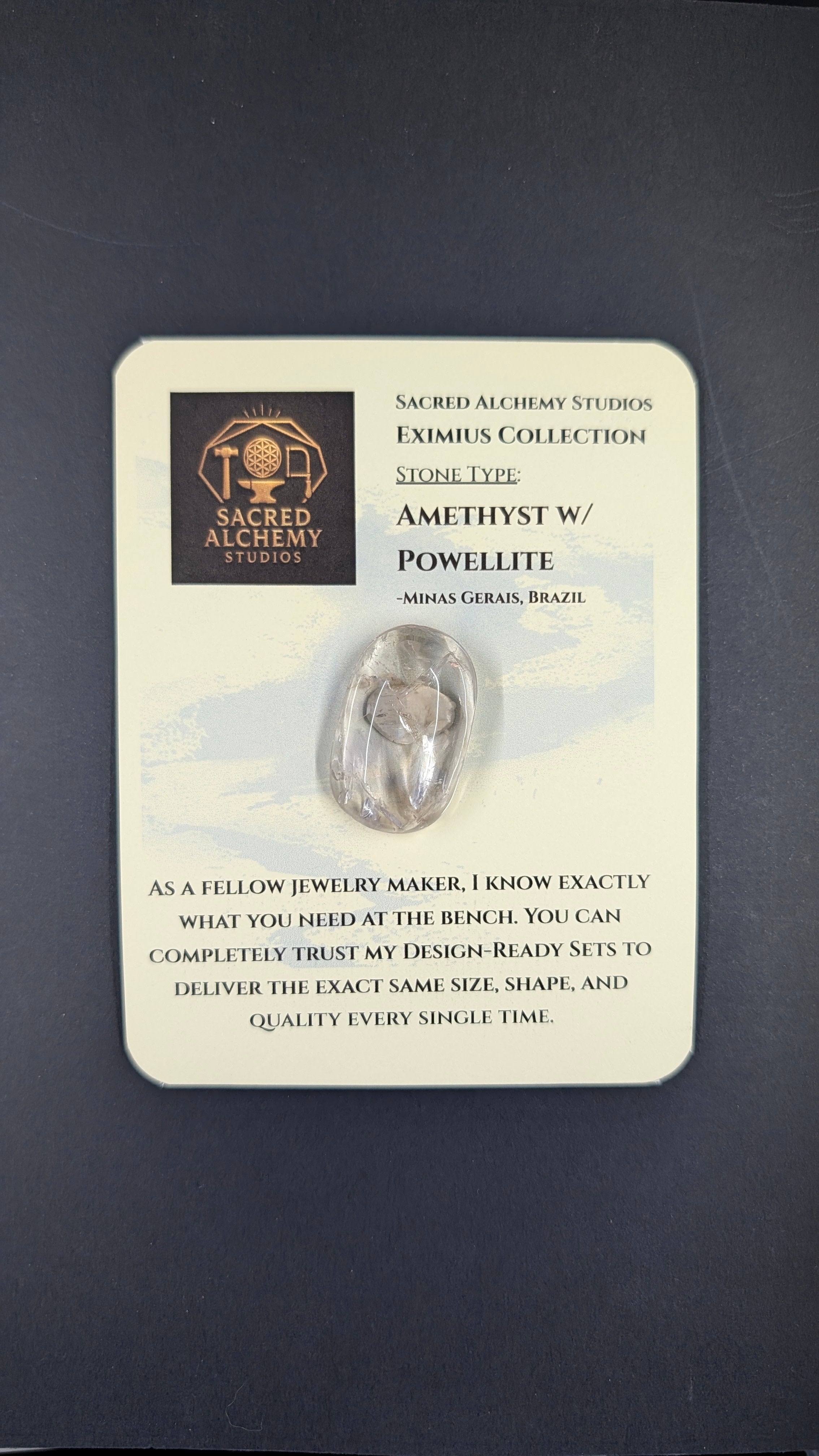 Sacred Alchemy Eximius Collection | Handcrafted Amethyst with Powellite Inclusions (Minas Gerais, Brazil)