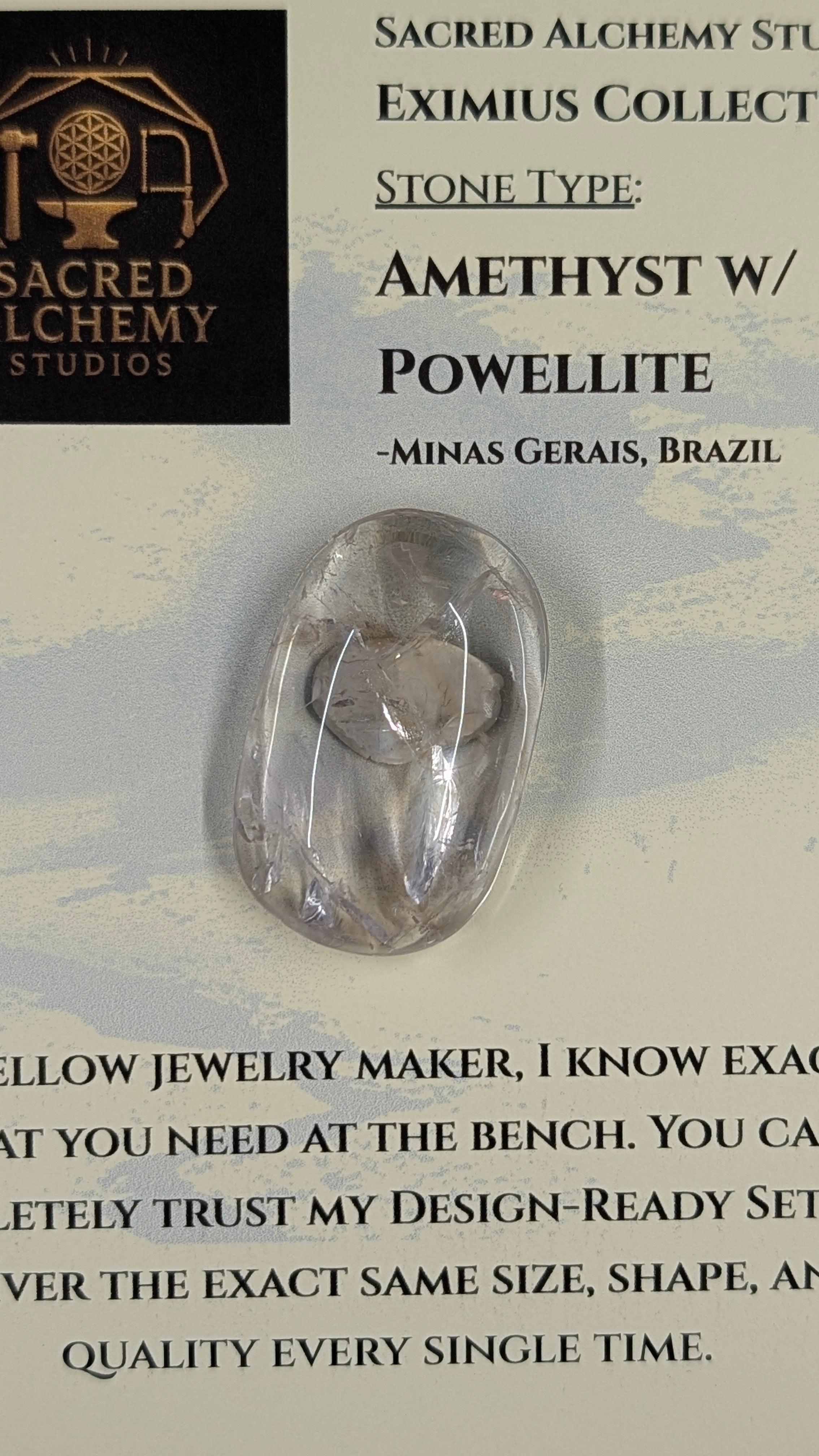 Sacred Alchemy Eximius Collection | Handcrafted Amethyst with Powellite Inclusions (Minas Gerais, Brazil)