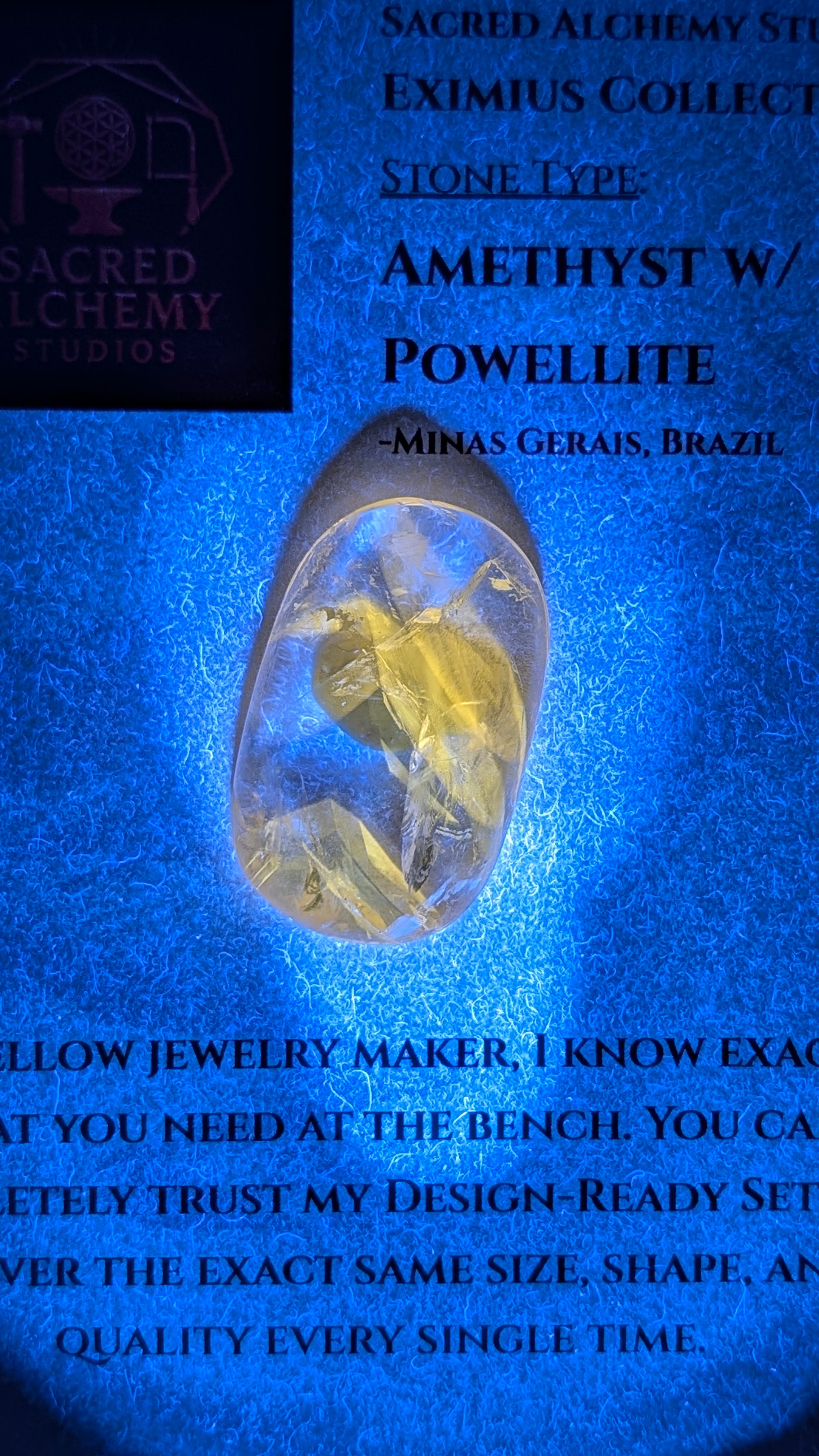 Sacred Alchemy Eximius Collection | Handcrafted Amethyst with Powellite Inclusions (Minas Gerais, Brazil)