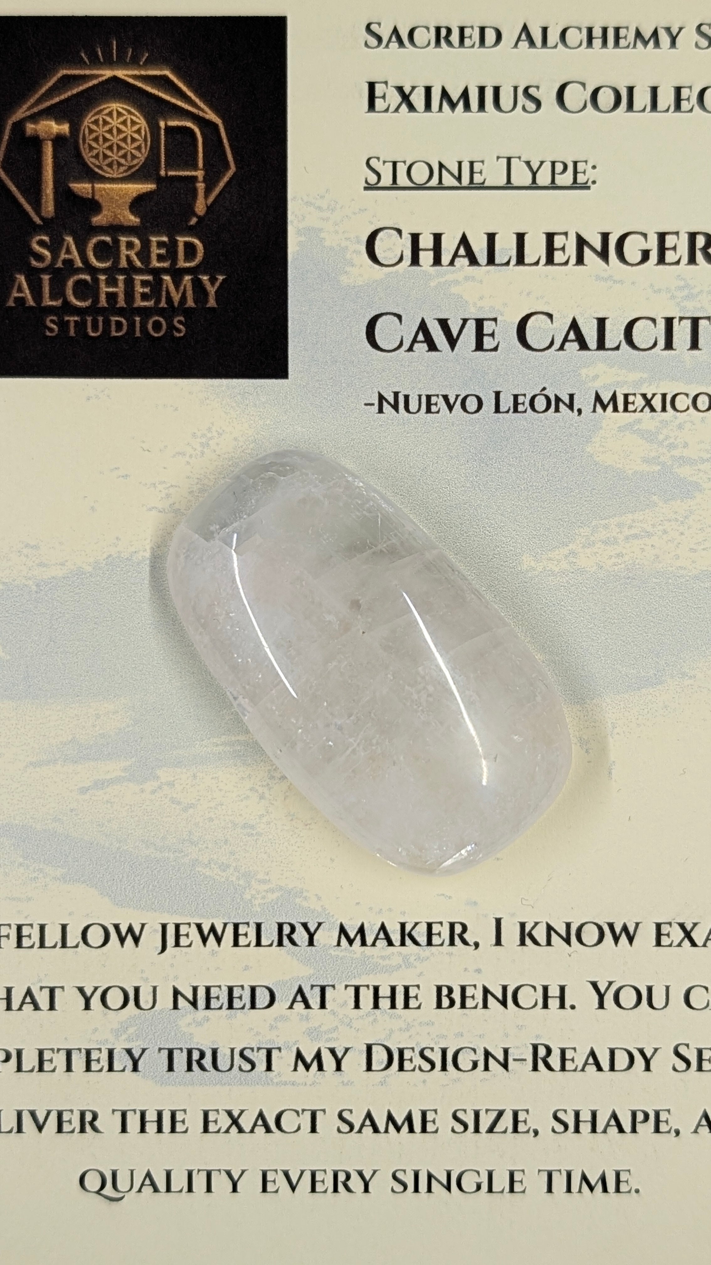 Sacred Alchemy Eximius Collection | Handcrafted Challenger Cave Calcite UV Reactive Cabochon