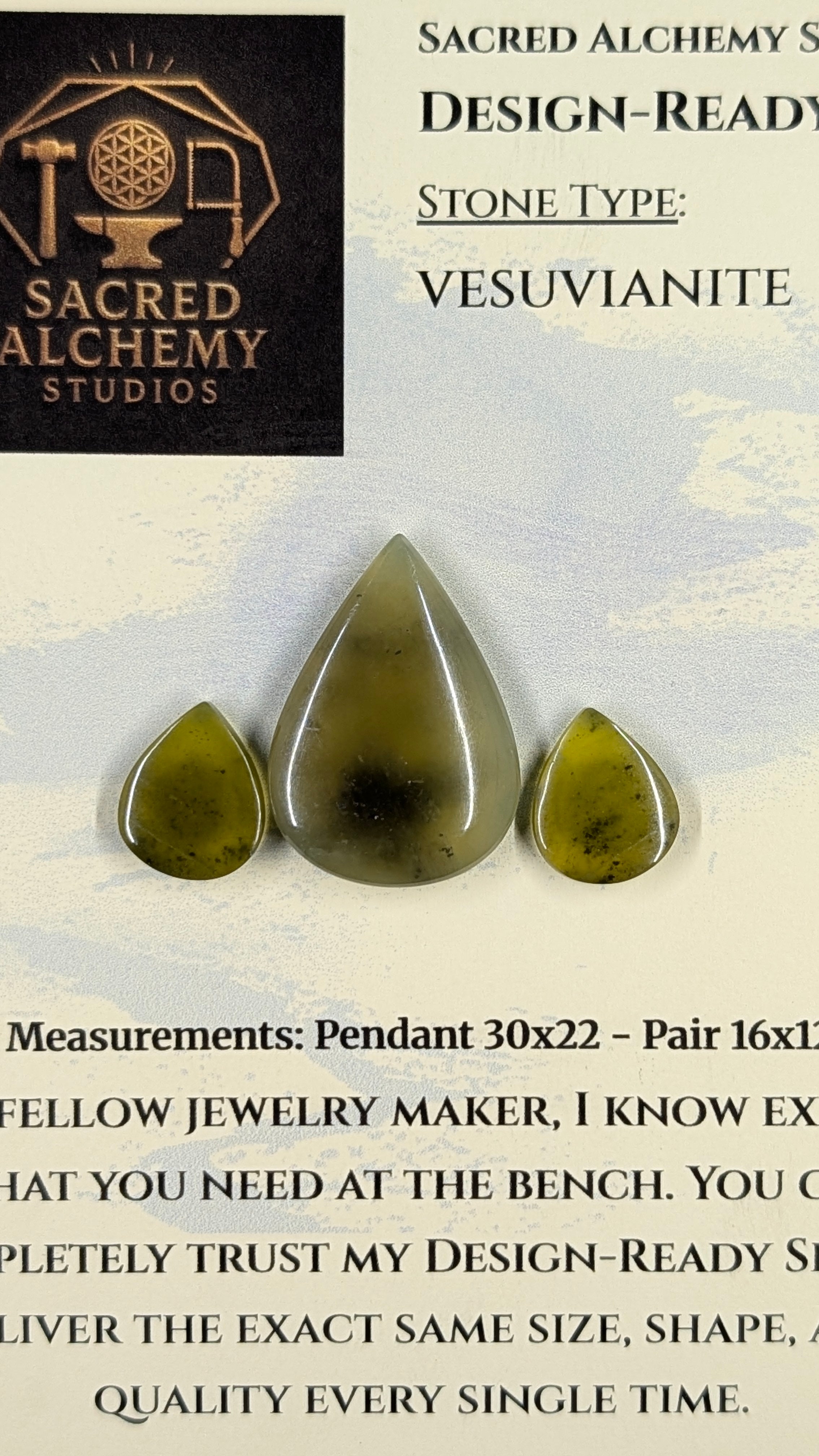 Tear Shape - Vesuvianite - Design Ready