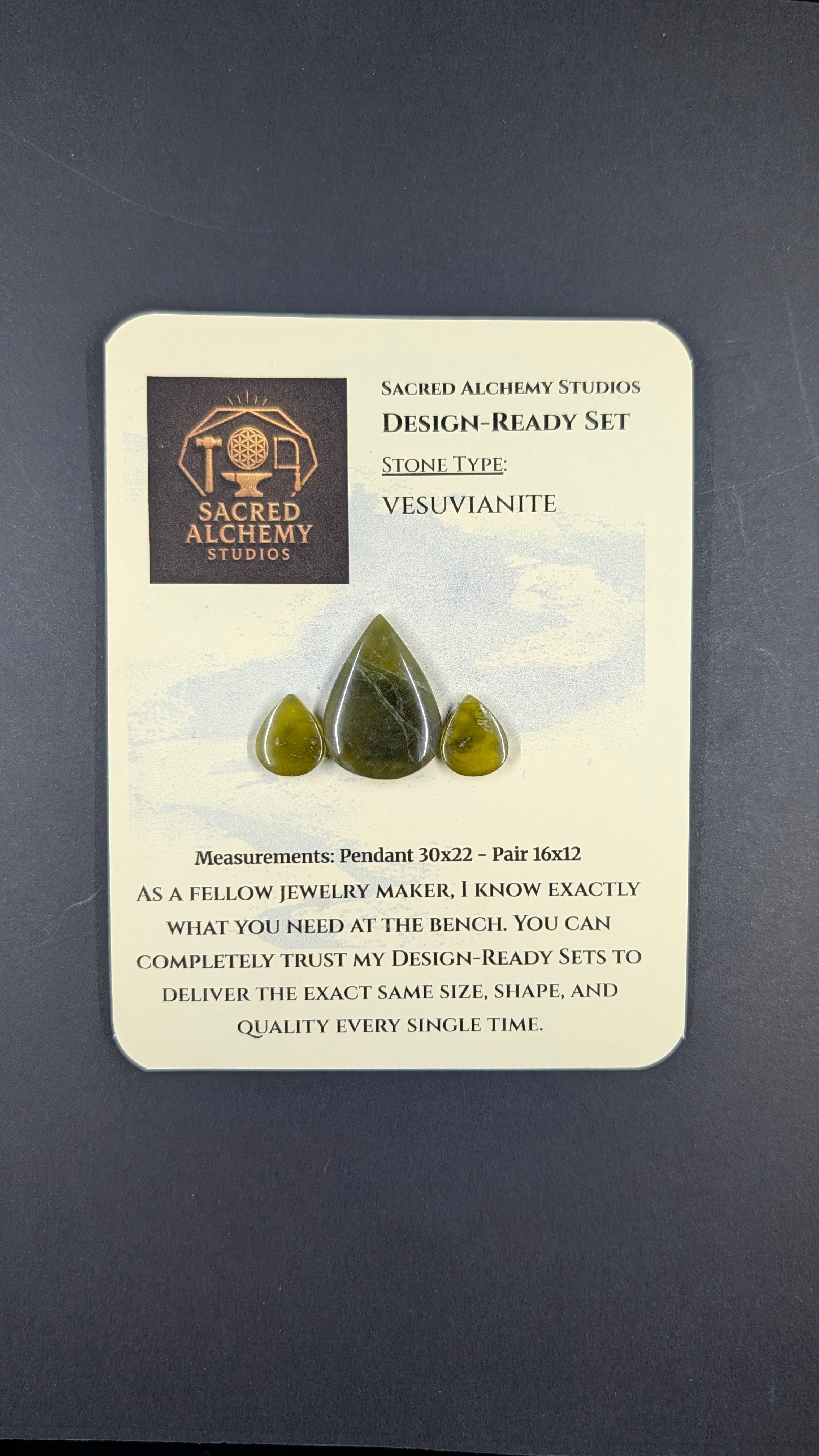 Tear Shape - Vesuvianite - Design Ready