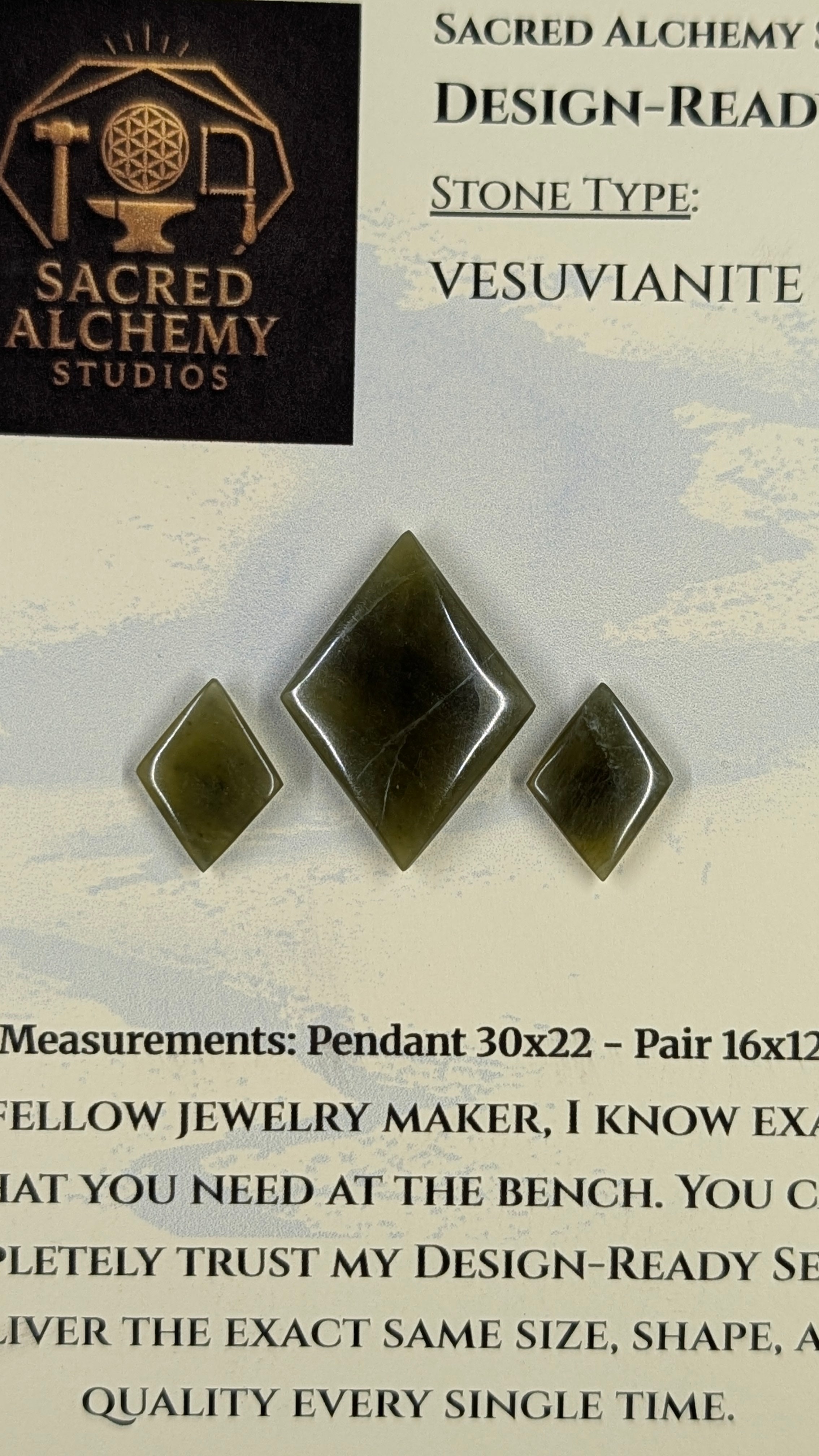 Rhombus Shape - Vesuvianite - Design Ready