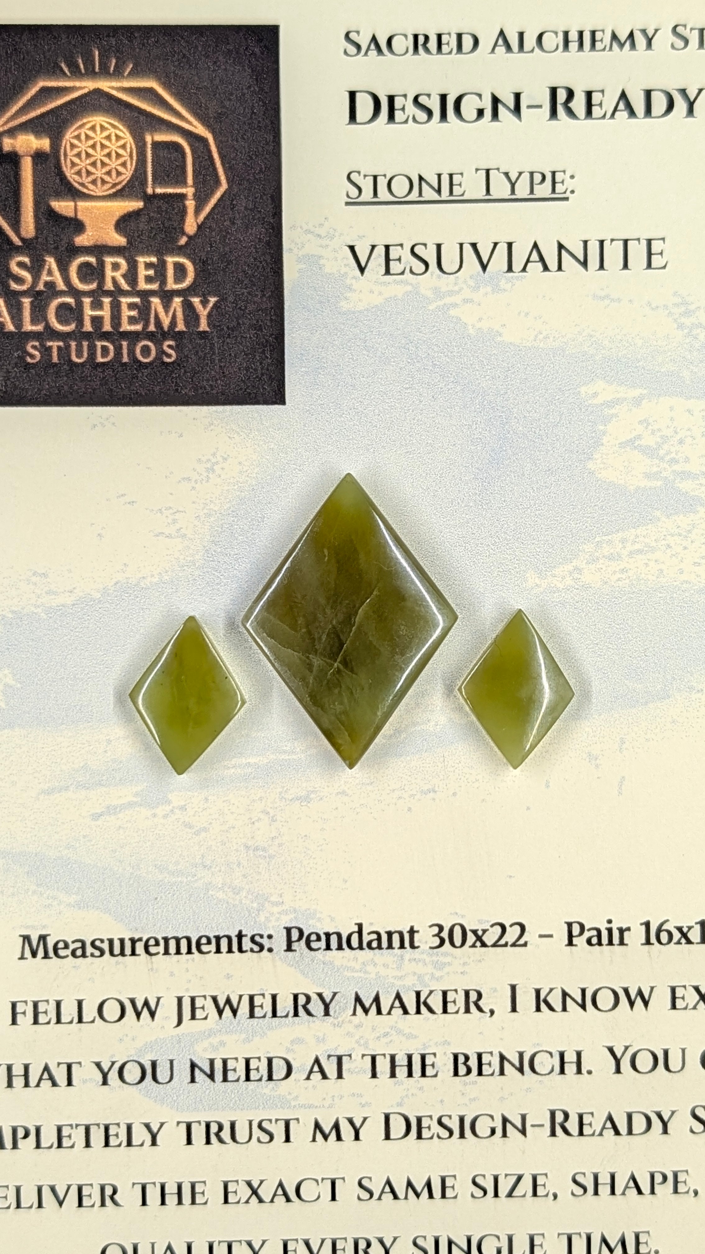 Rhombus Shape - Vesuvianite - Design Ready