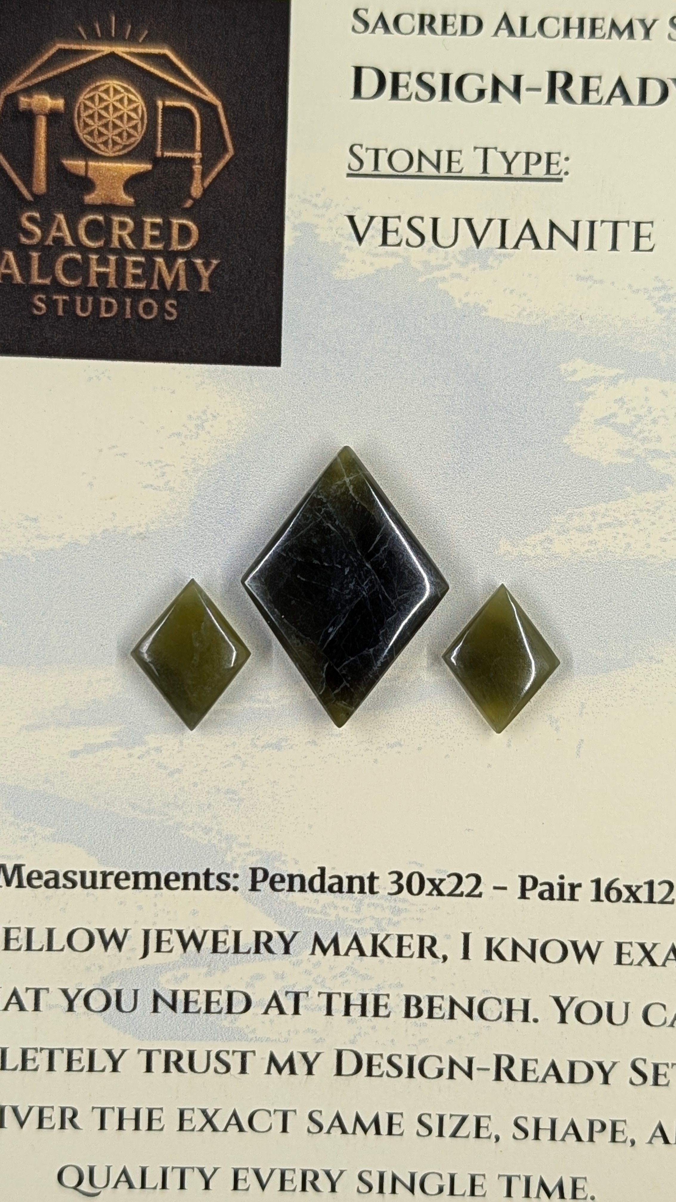 Rhombus Shape - Vesuvianite - Design Ready