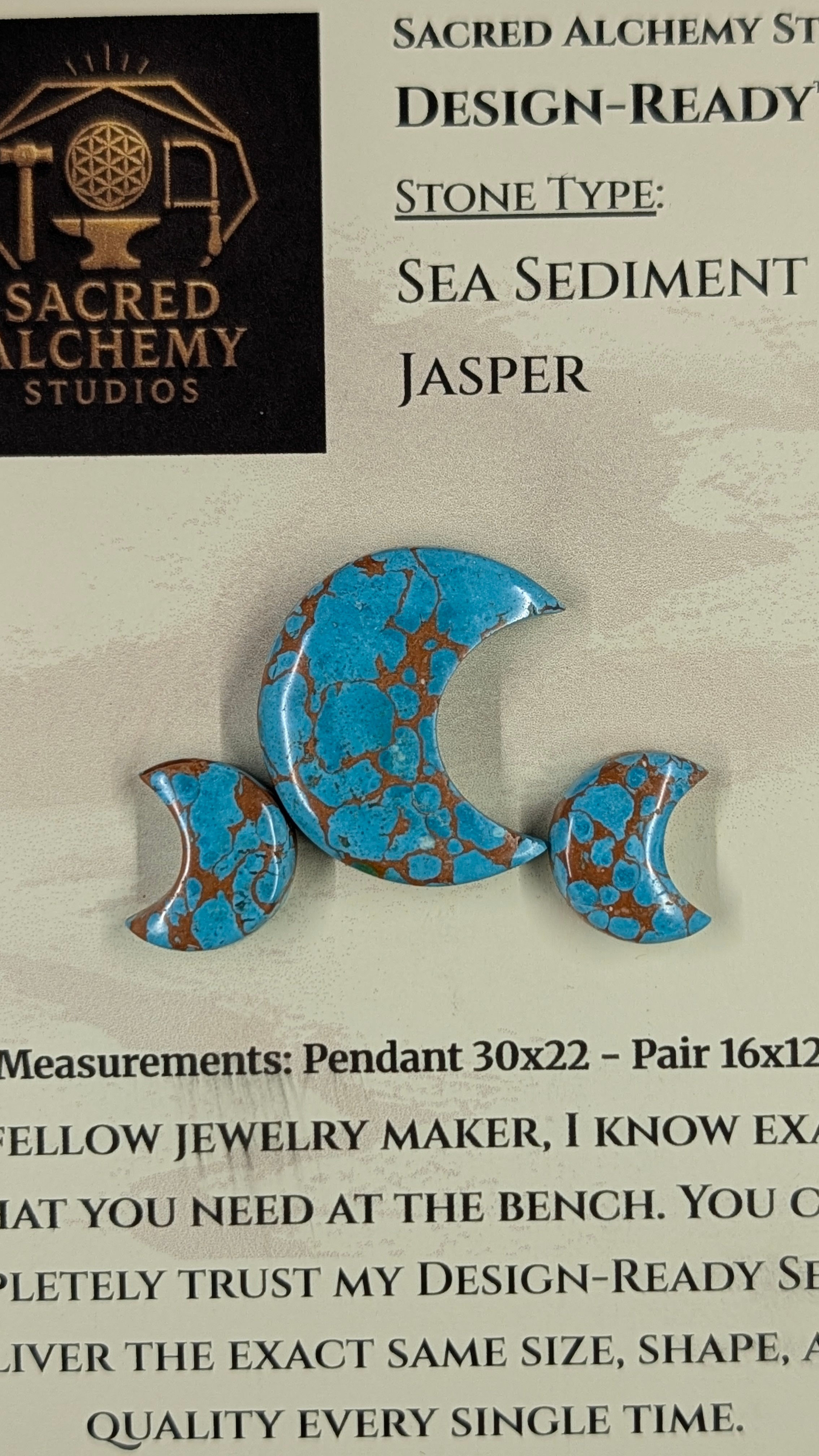 Crescent Moon Shape - Sea Sediment Jasper - Design-Ready™