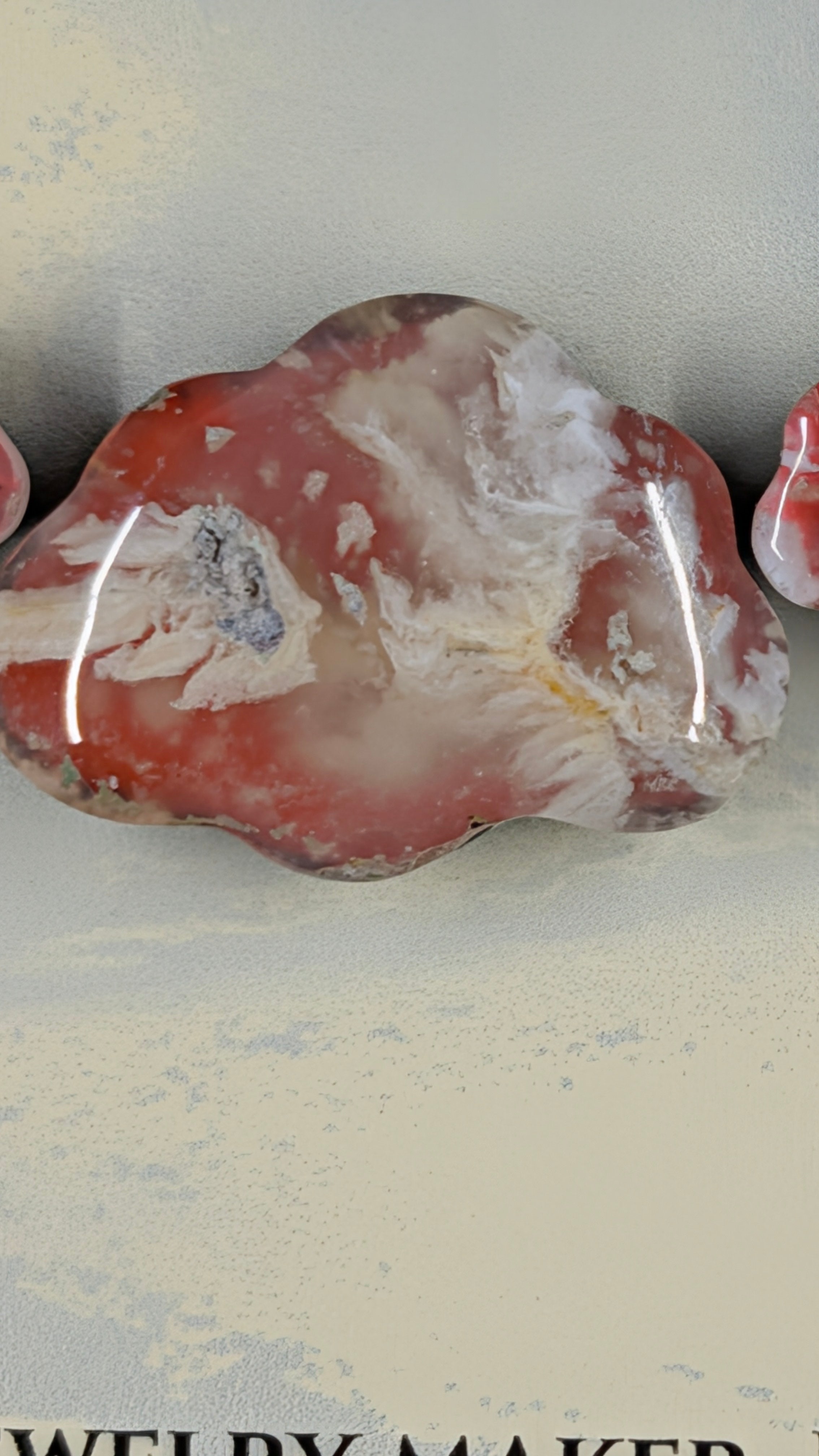 Cloud Shape - Red Plume Agate Doublet - Design-Ready™ Set