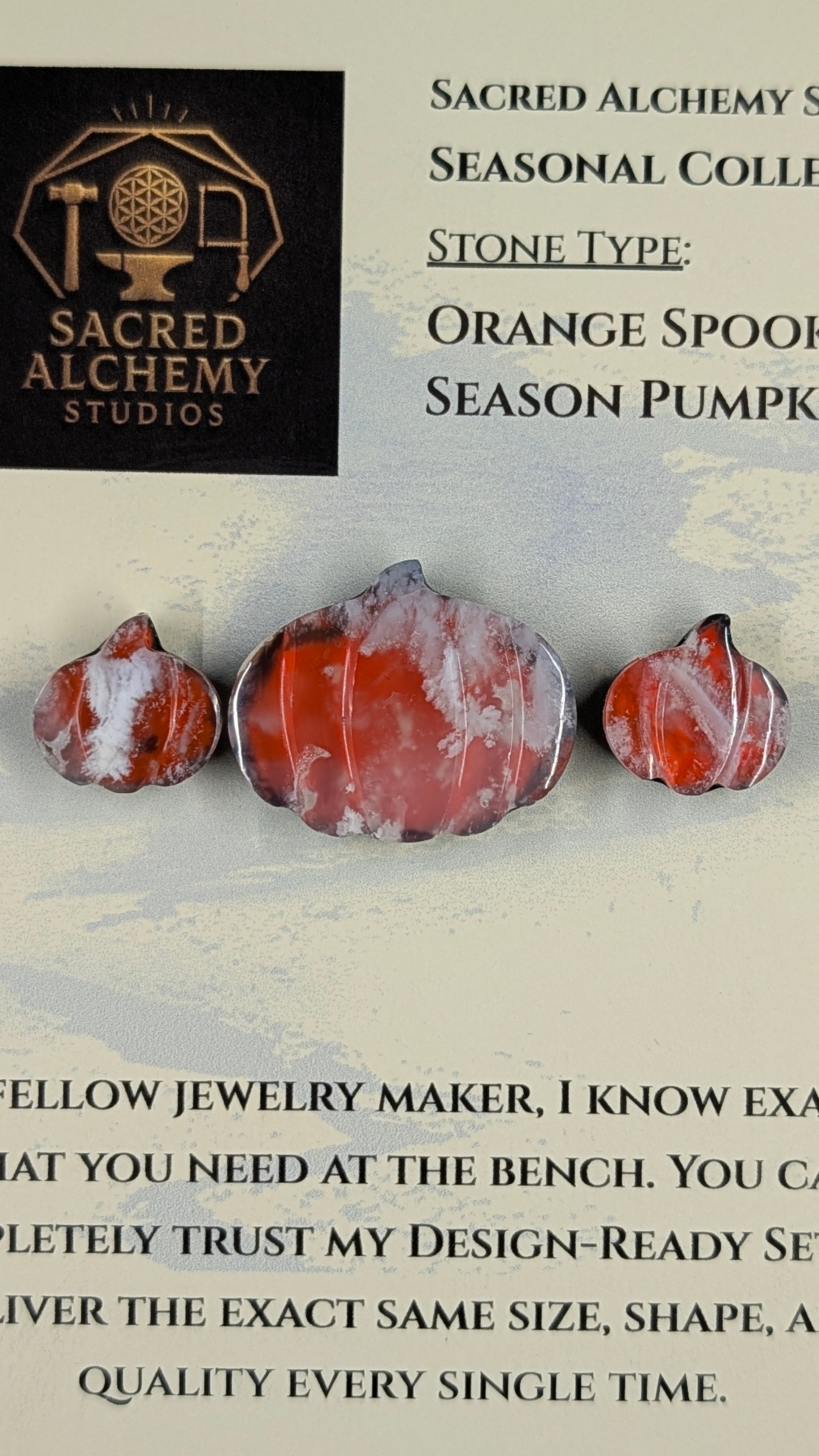 Spooky Season Pumpkin - Orange Plume Agate - Design-Ready™ Set