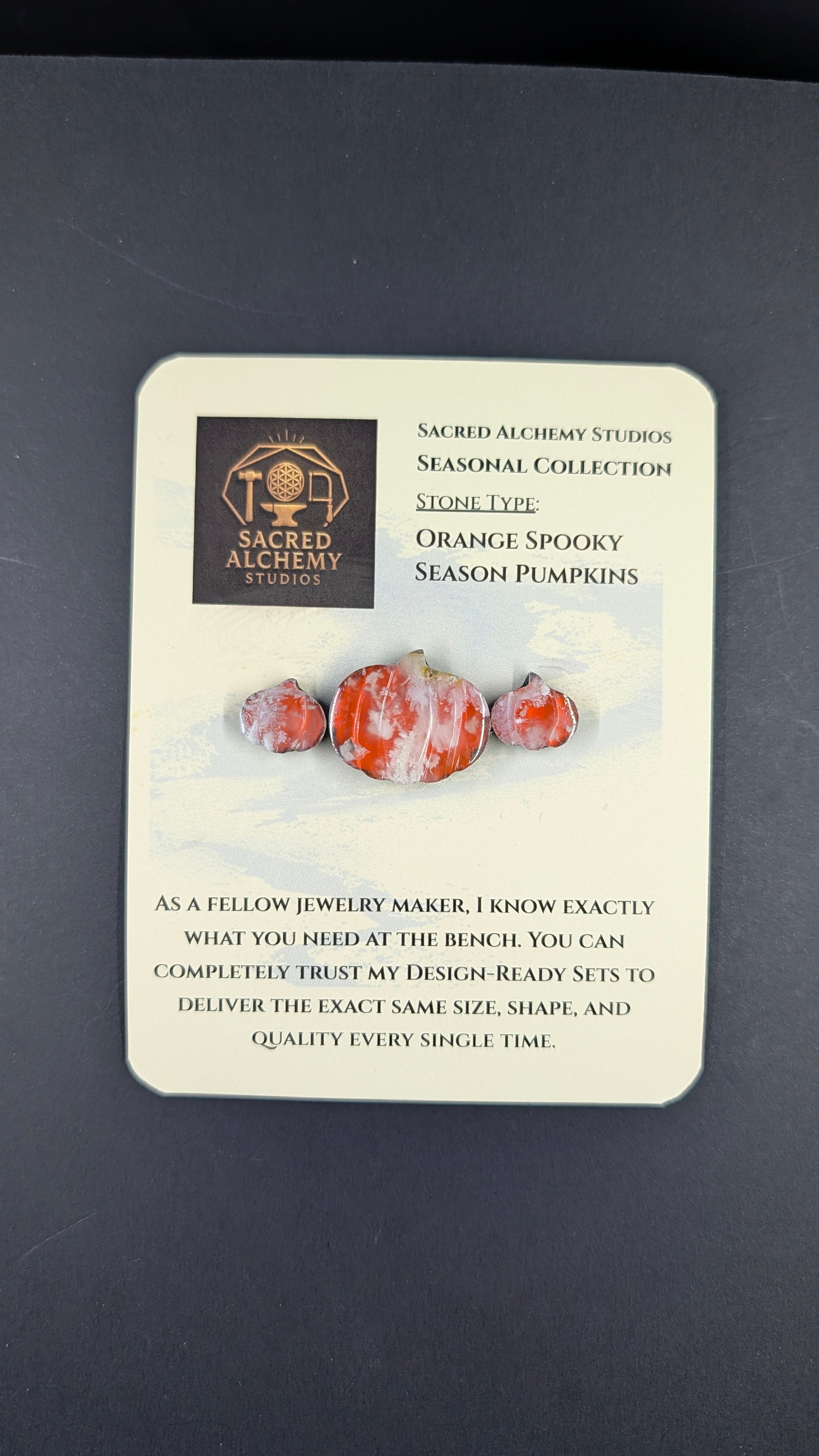 Spooky Season Pumpkin - Orange Plume Agate - Design-Ready™ Set