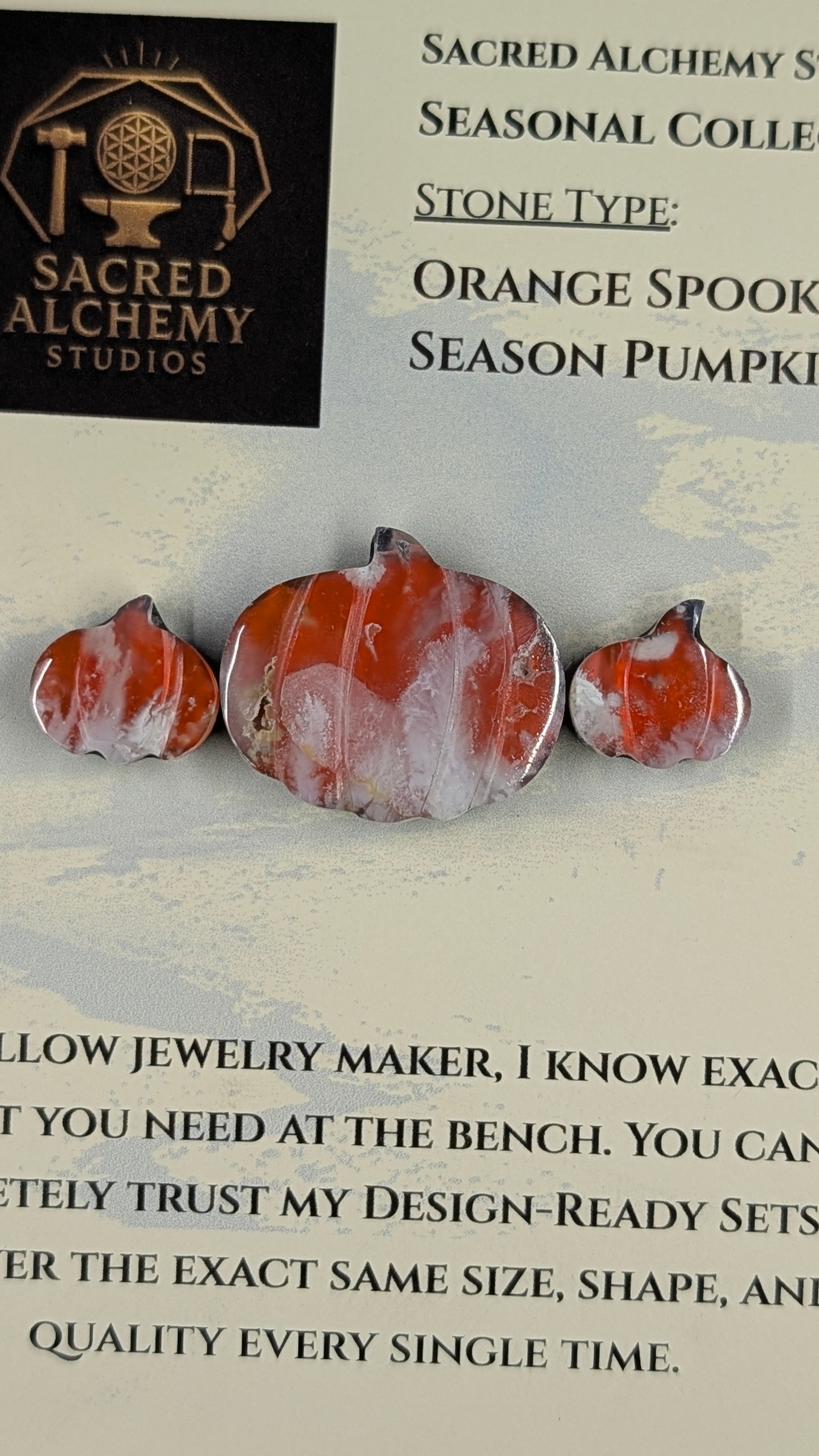 Spooky Season Pumpkin - Orange Plume Agate - Design-Ready™ Set