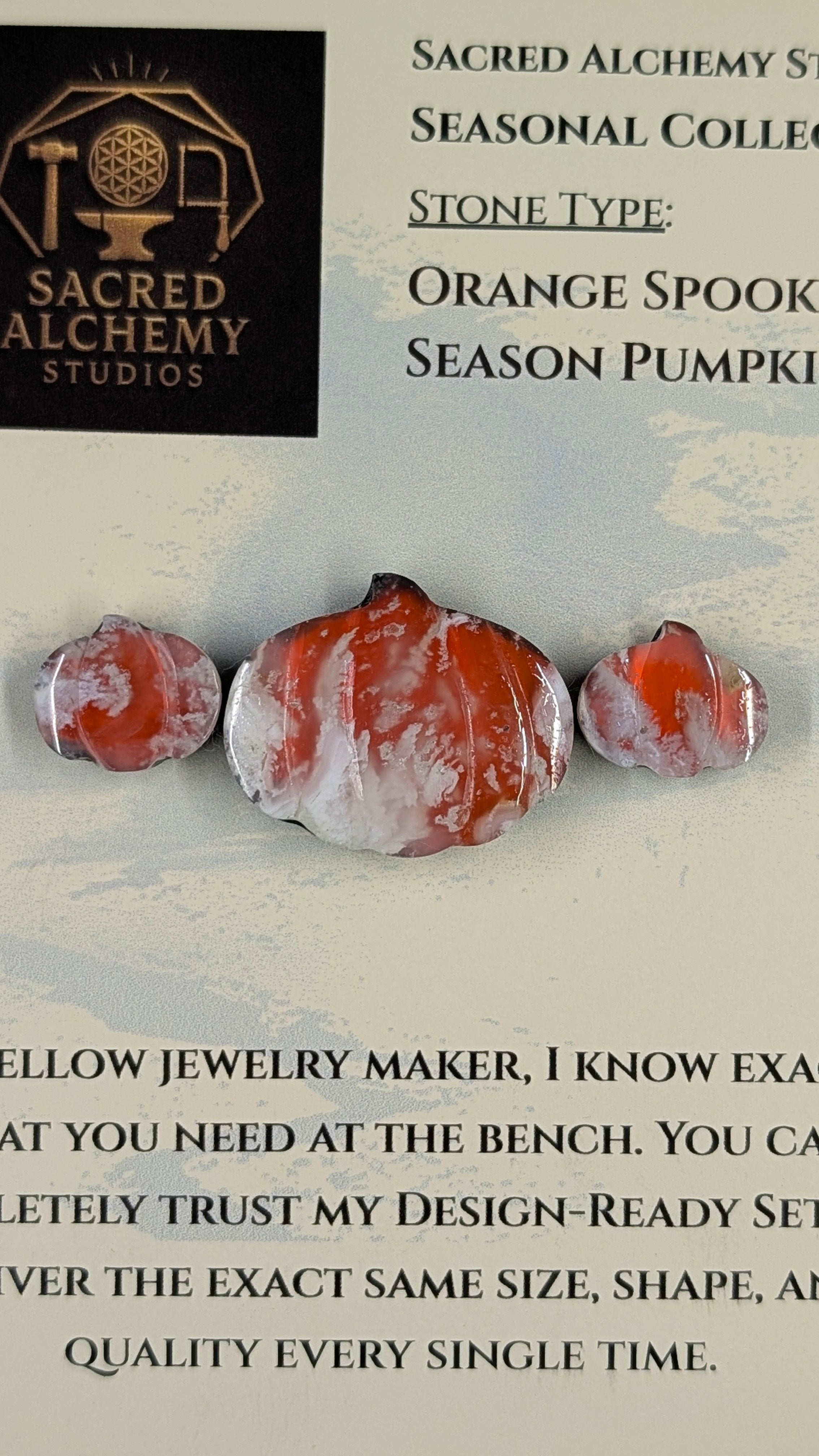 Spooky Season Pumpkin - Orange Plume Agate - Design-Ready™ Set