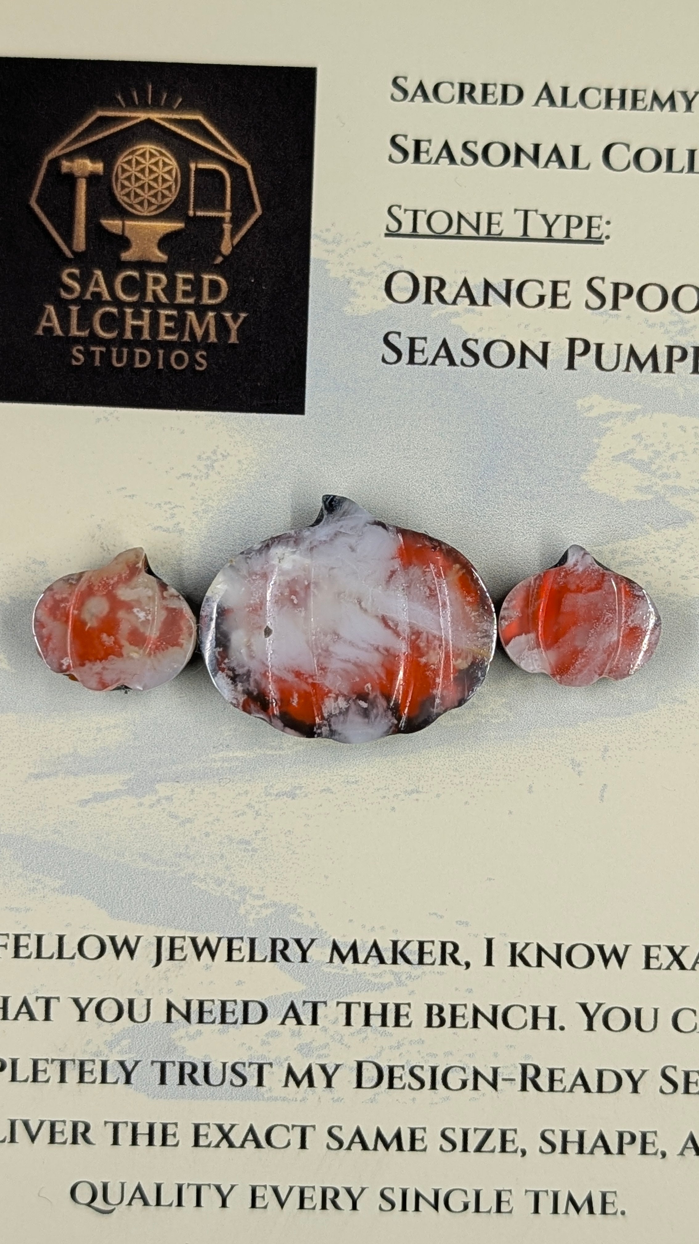 Spooky Season Pumpkin - Orange Plume Agate - Design-Ready™ Set