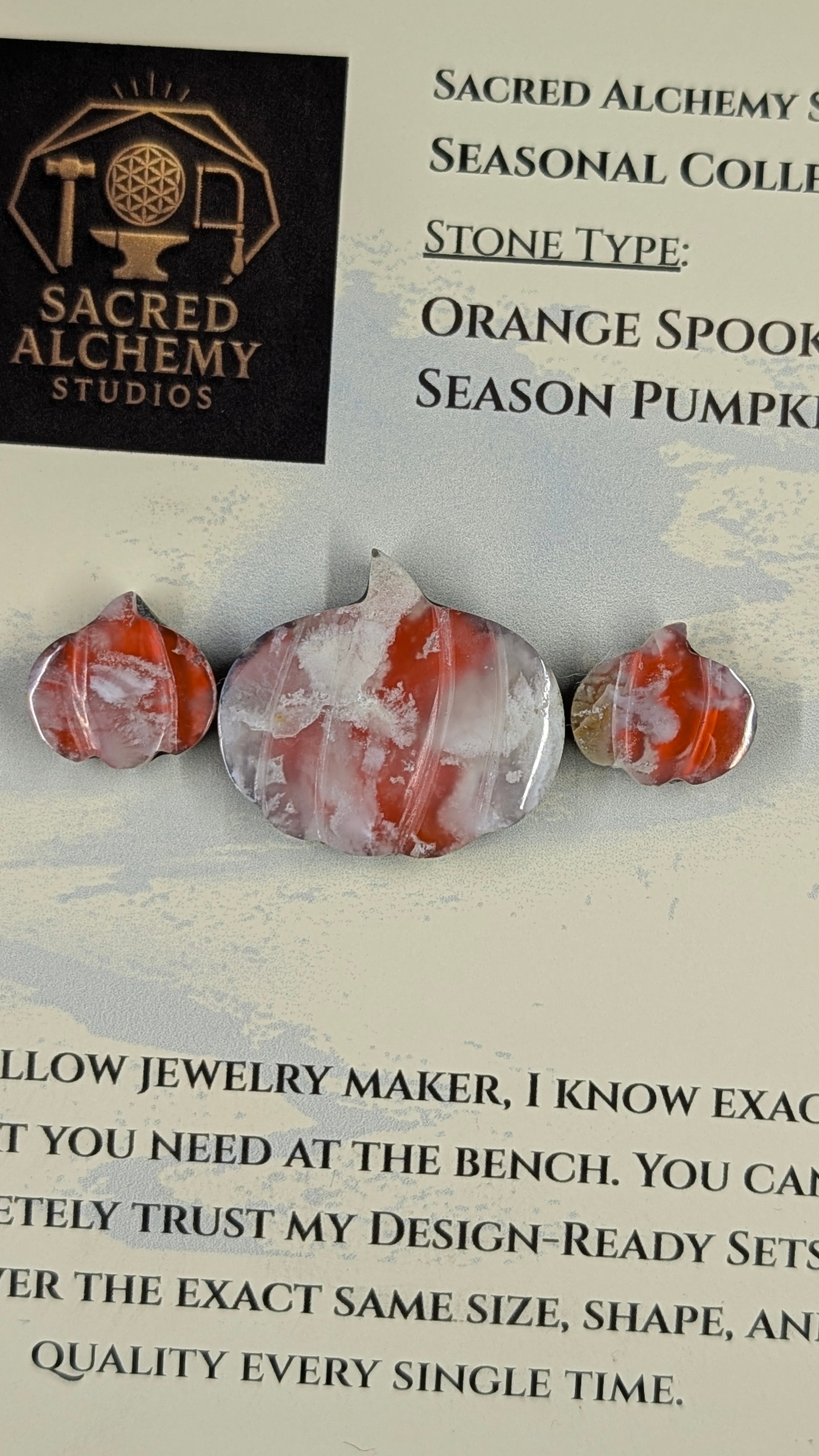 Spooky Season Pumpkin - Orange Plume Agate - Design-Ready™ Set