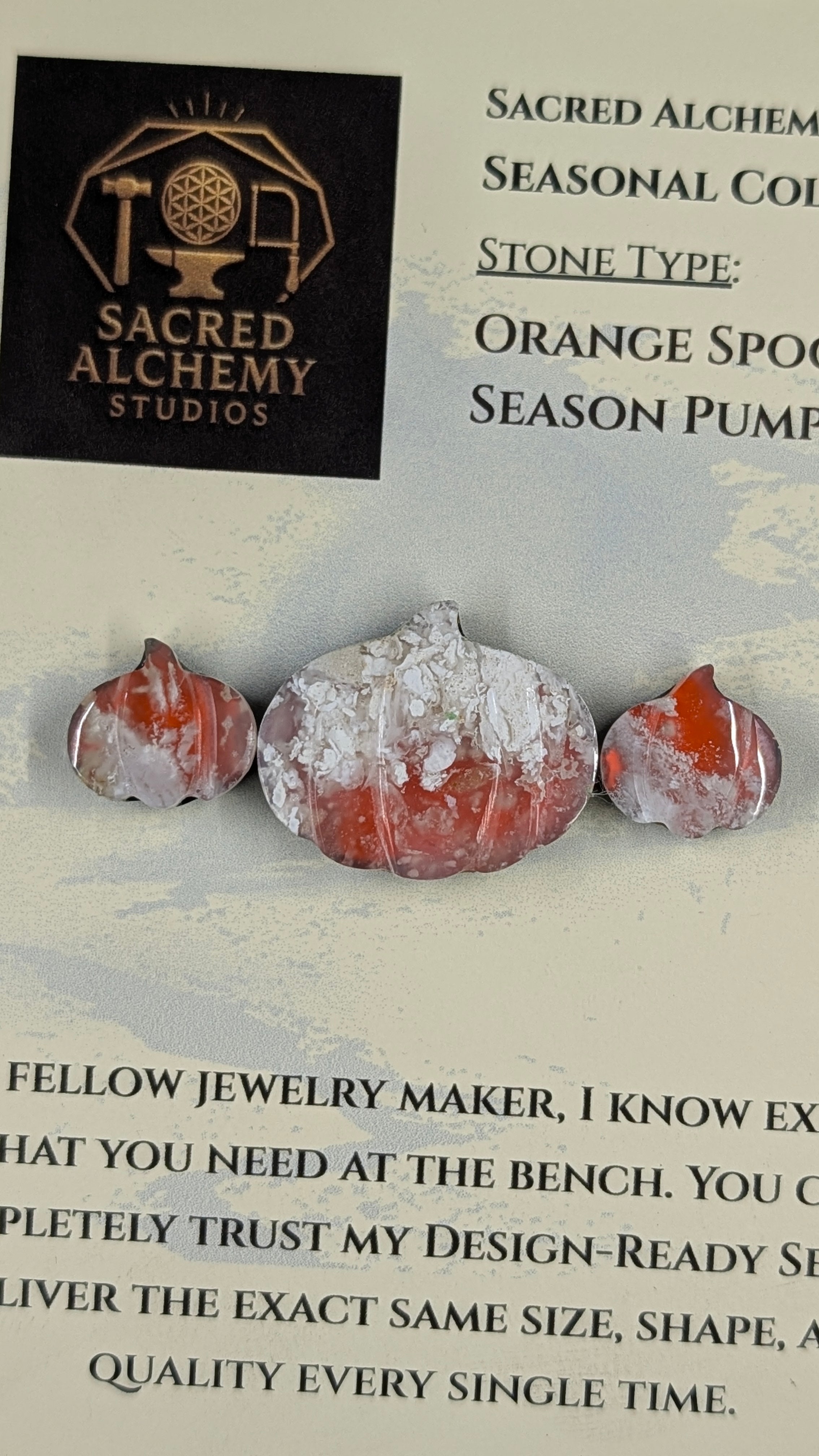 Spooky Season Pumpkin - Orange Plume Agate - Design-Ready™ Set