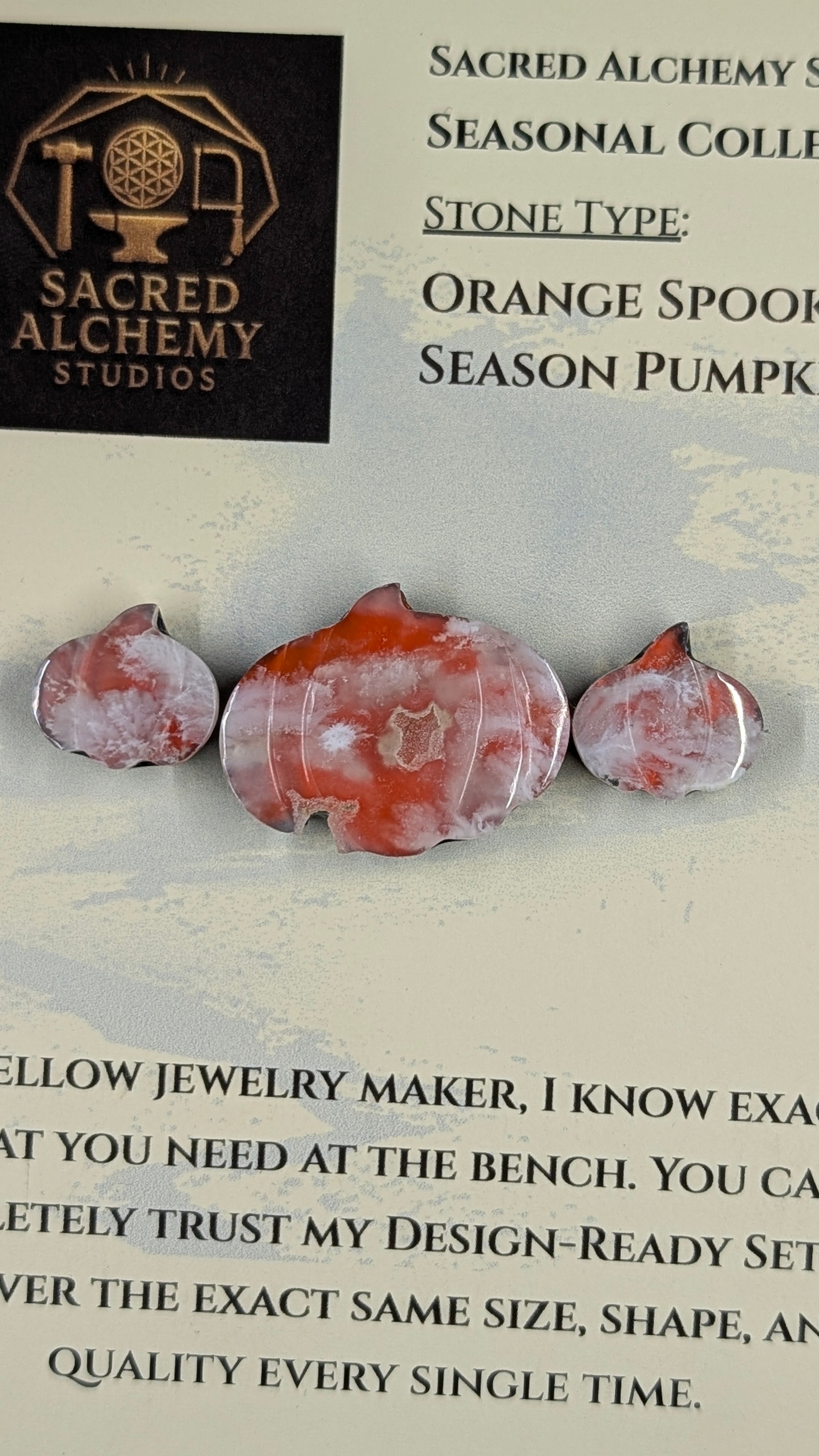 Spooky Season Pumpkin - Orange Plume Agate - Design-Ready™ Set