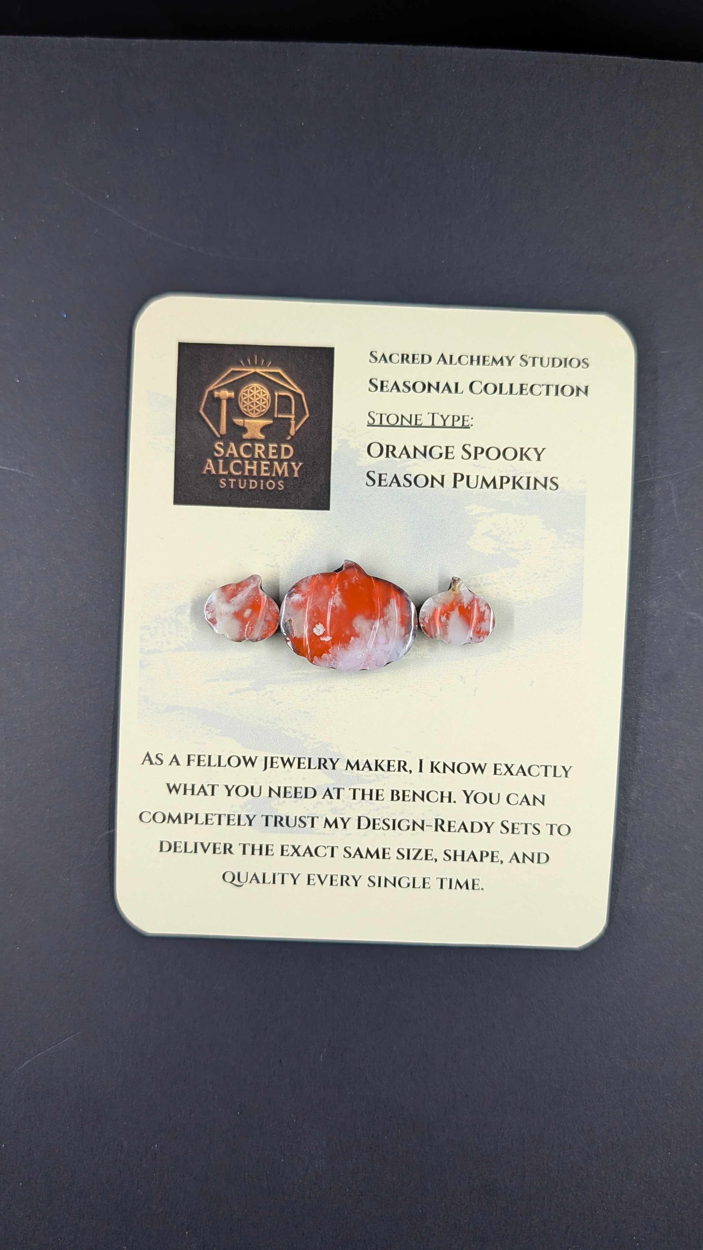 Spooky Season Pumpkin - Orange Plume Agate - Design-Ready™ Set