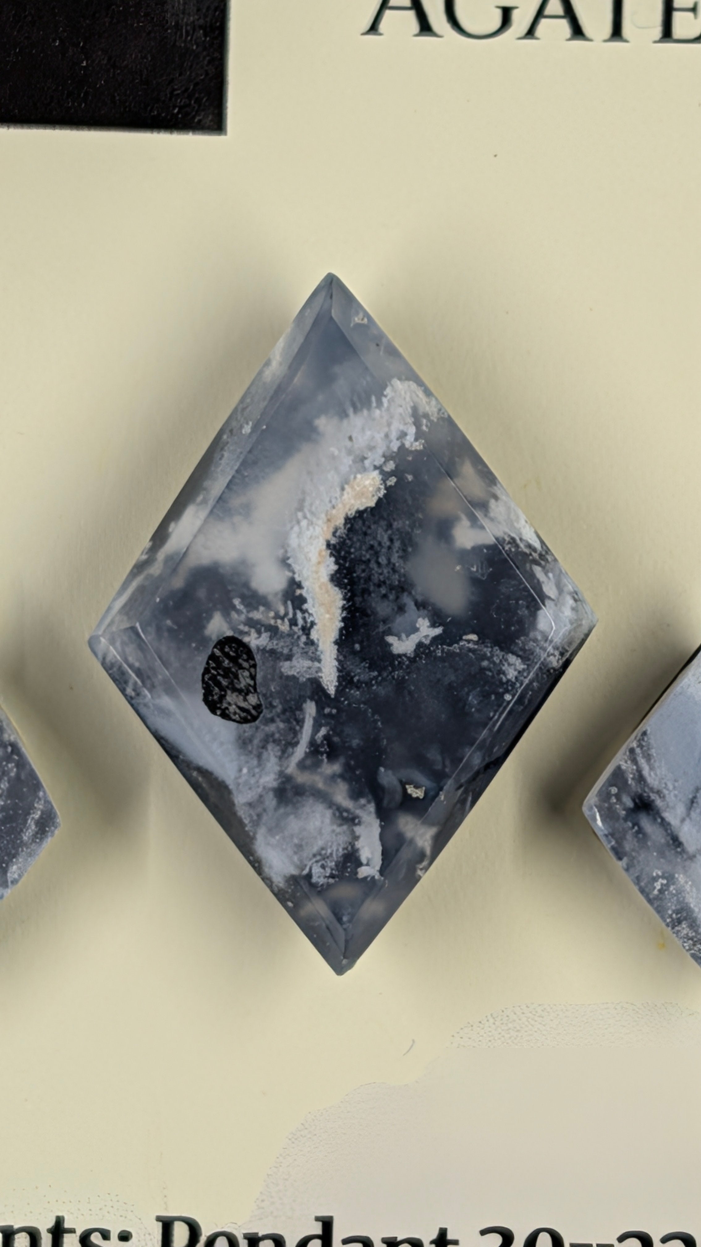 Rhombus Shape - Black Plume Agate Doublet - Design-Ready™™ Set