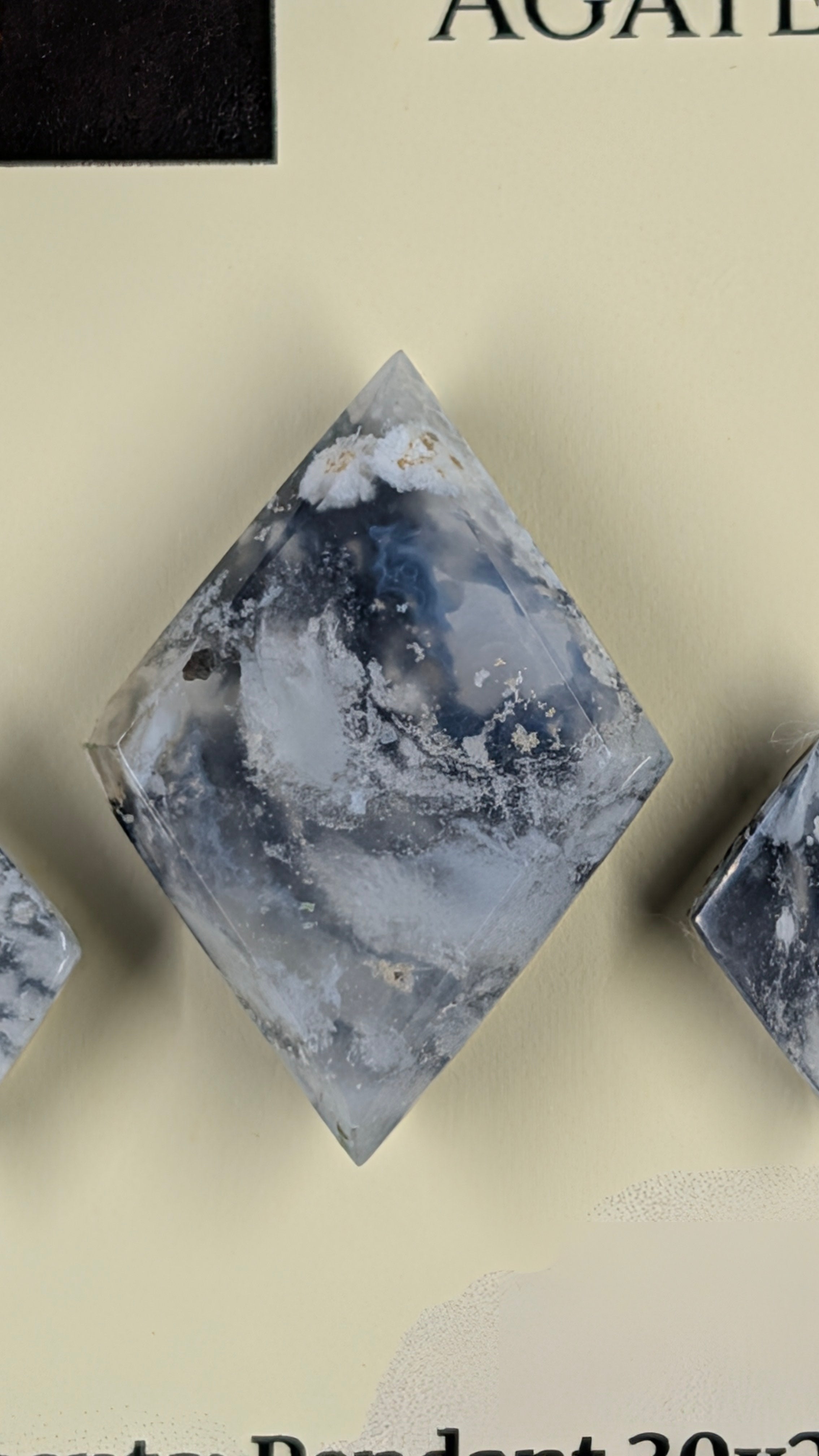Rhombus Shape - Black Plume Agate Doublet - Design-Ready™™ Set
