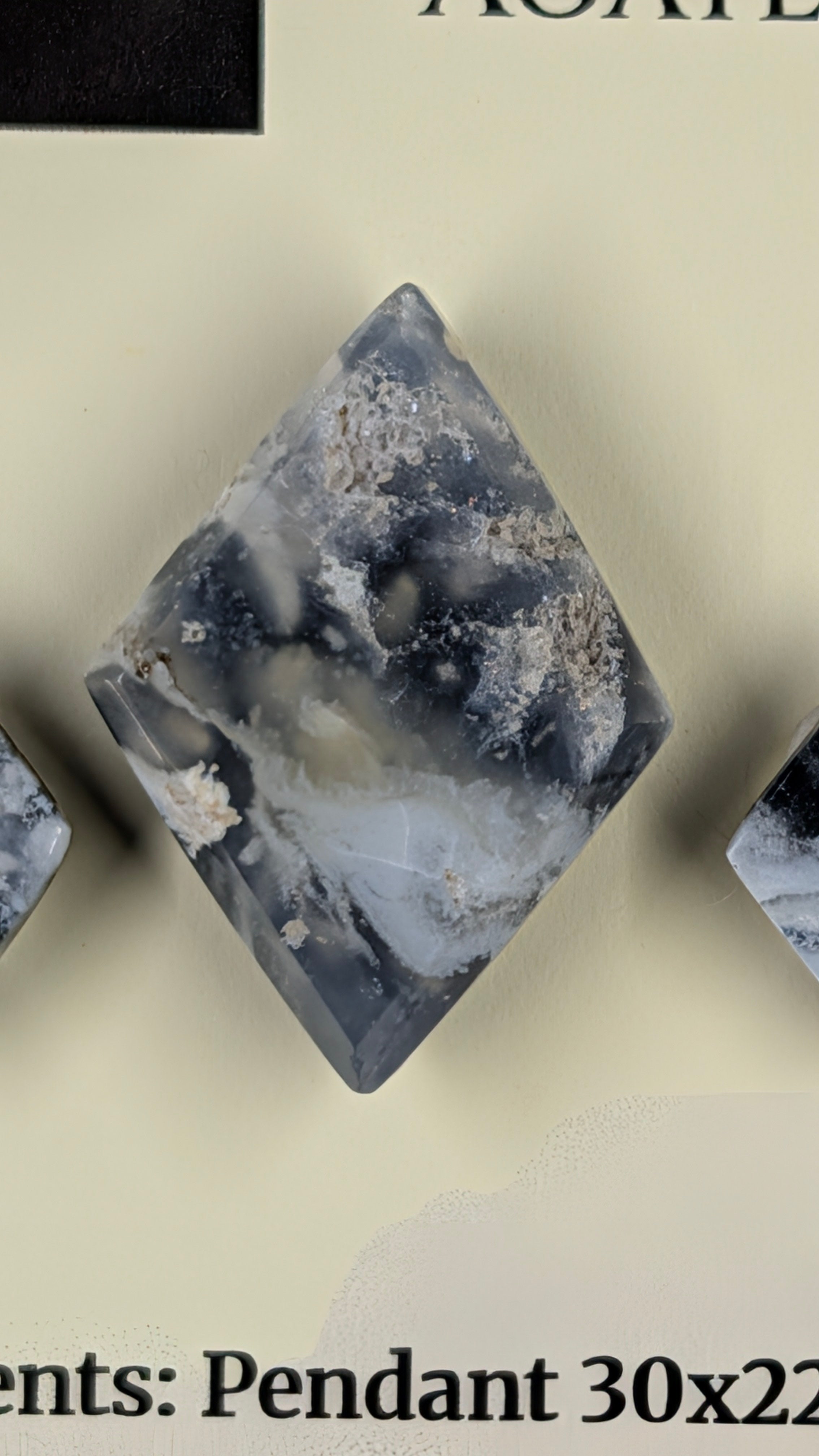 Rhombus Shape - Black Plume Agate Doublet - Design-Ready™™ Set