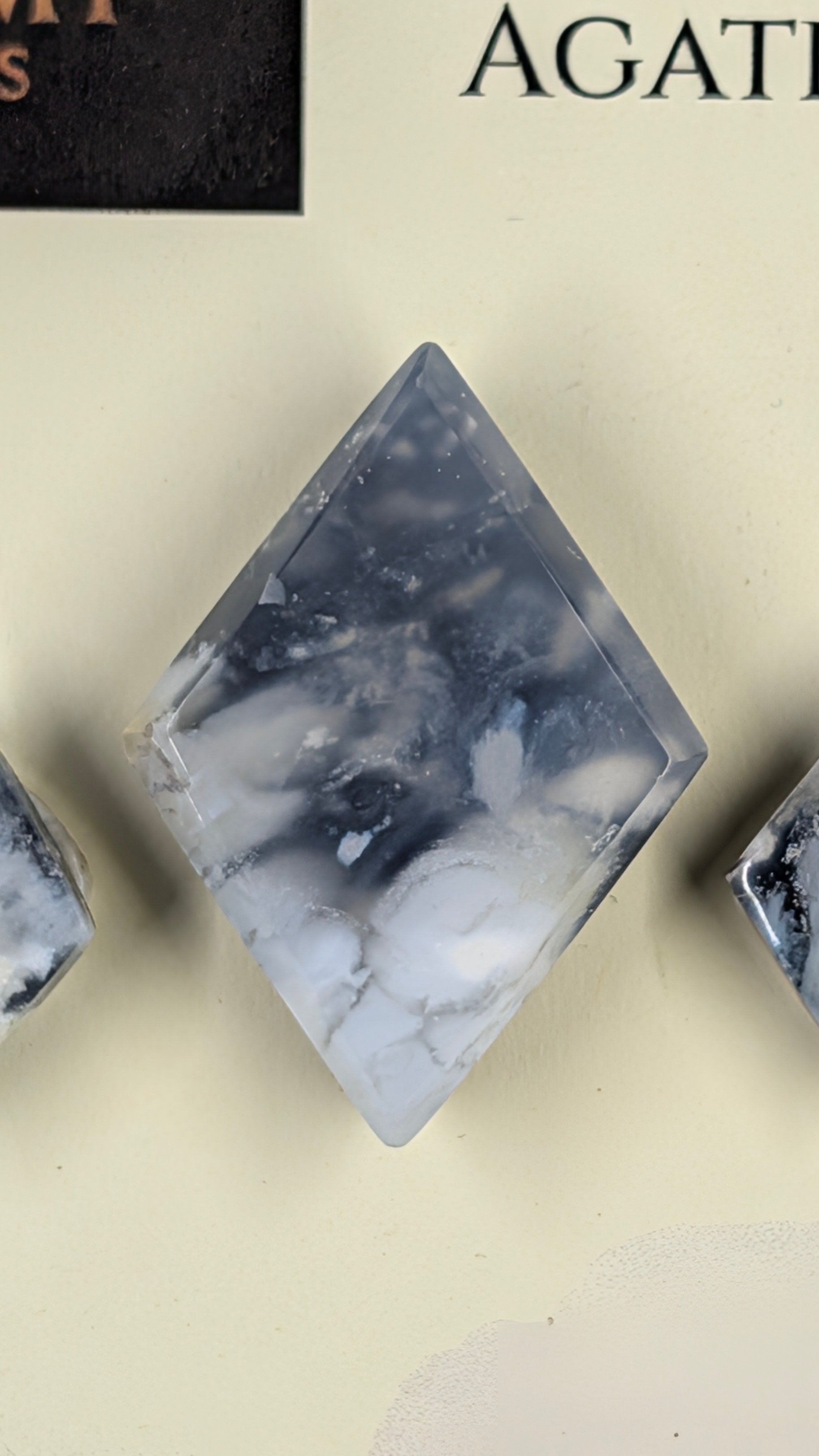 Rhombus Shape - Black Plume Agate Doublet - Design-Ready™™ Set
