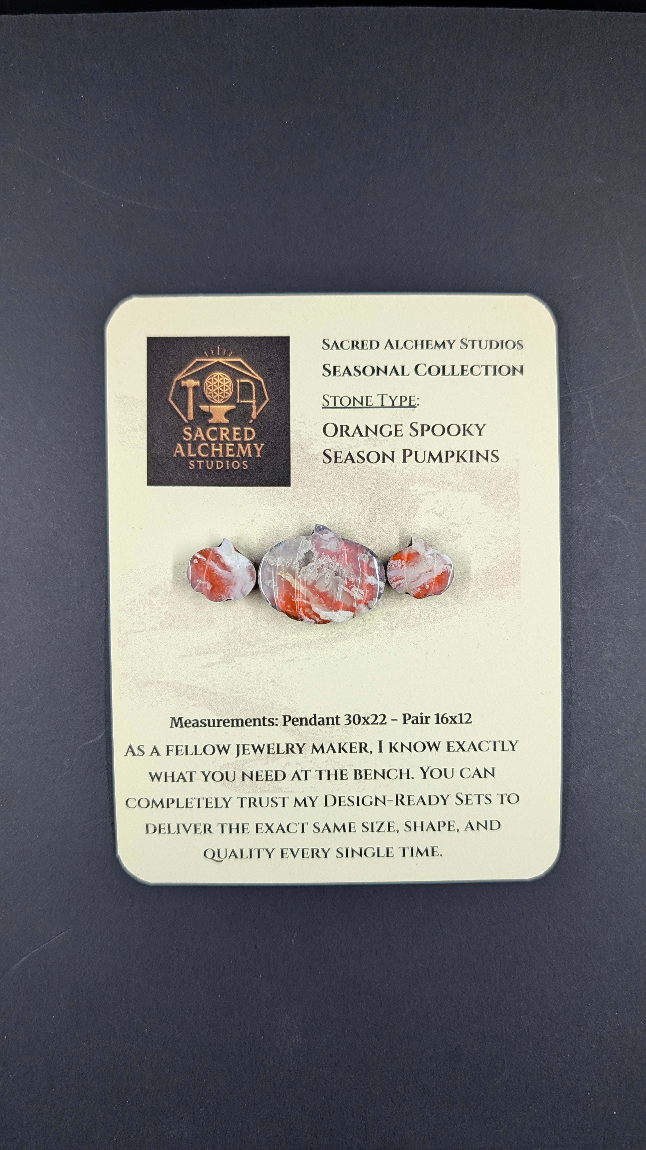 Spooky Season Pumpkin - Orange Plume Agate - Design-Ready™™ Set