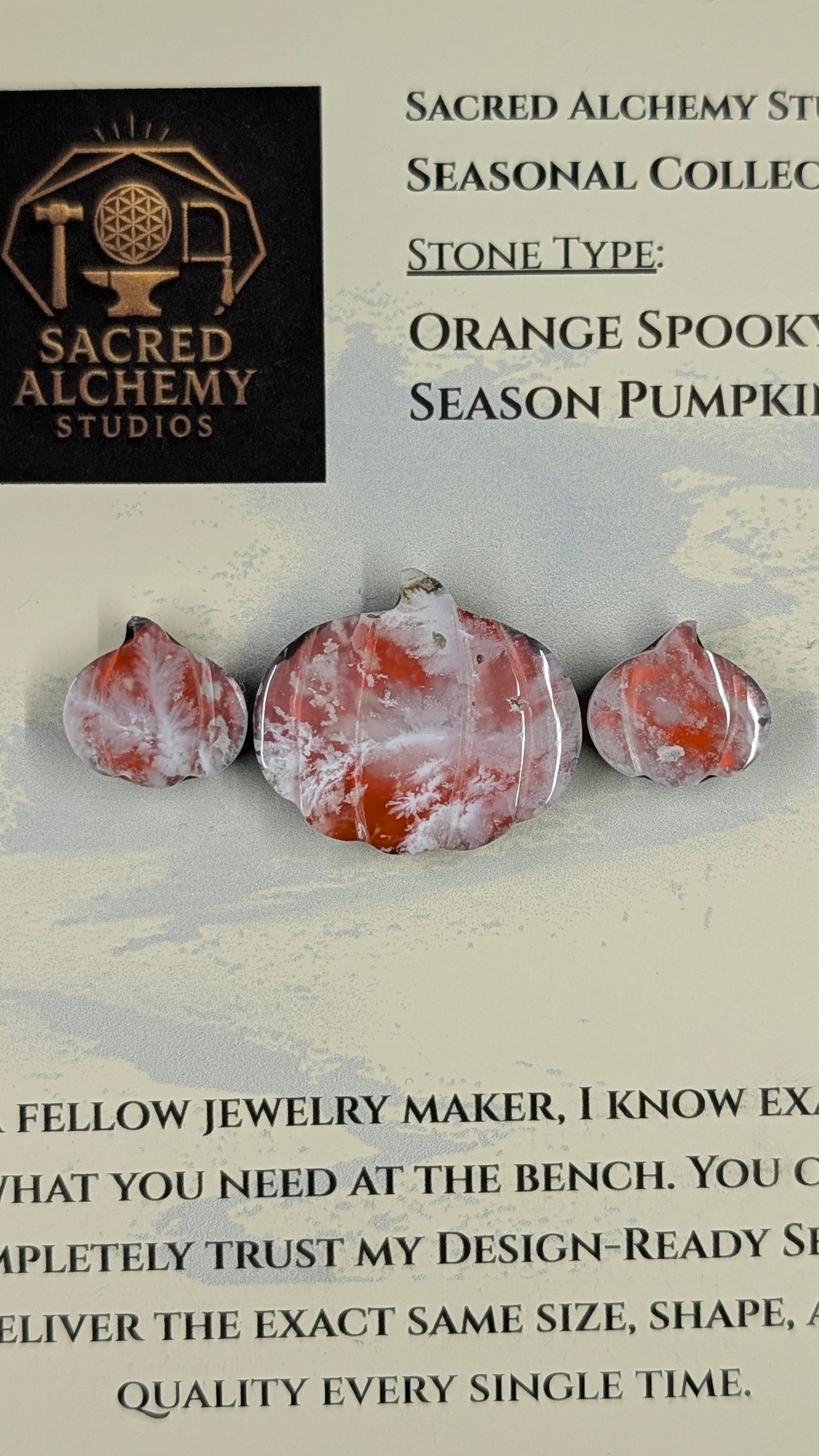 Spooky Season Pumpkin - Orange Plume Agate - Design-Ready™ Set