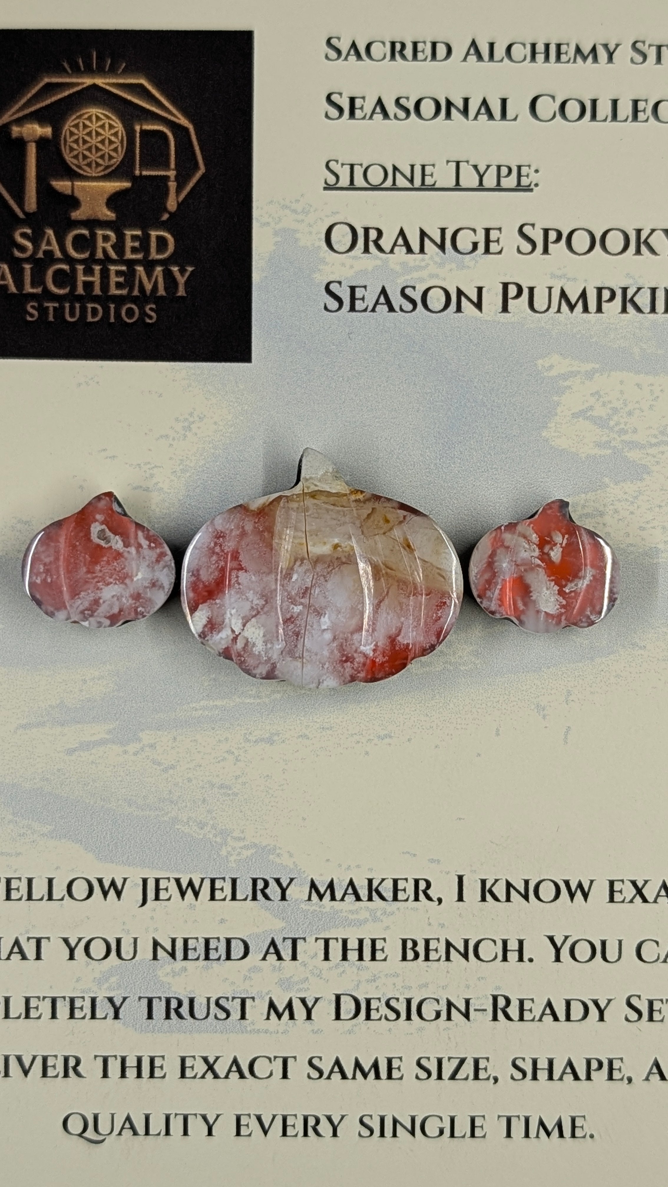 Spooky Season Pumpkin - Orange Plume Agate - Design-Ready™ Set