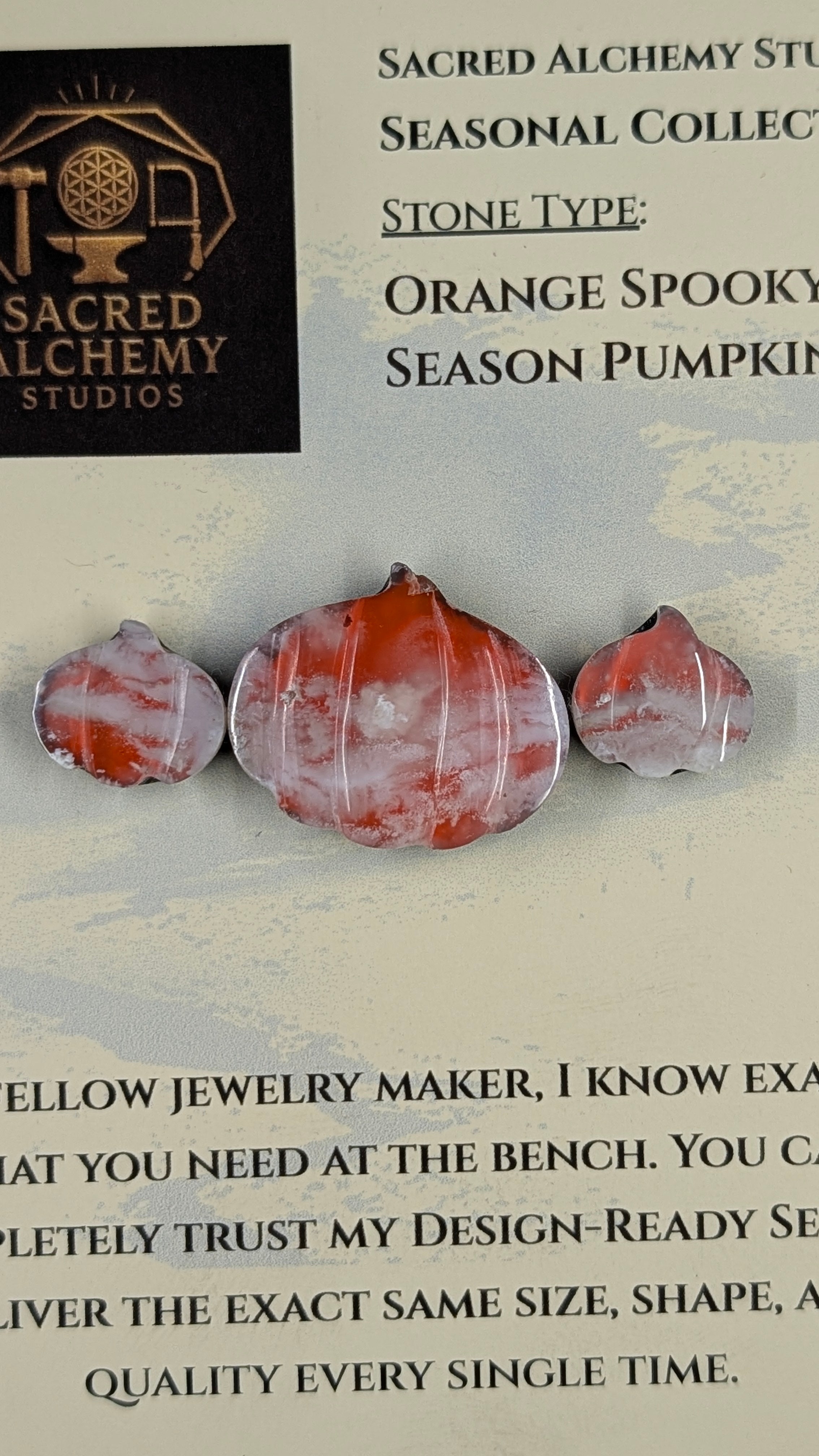 Spooky Season Pumpkin - Orange Plume Agate - Design-Ready™ Set