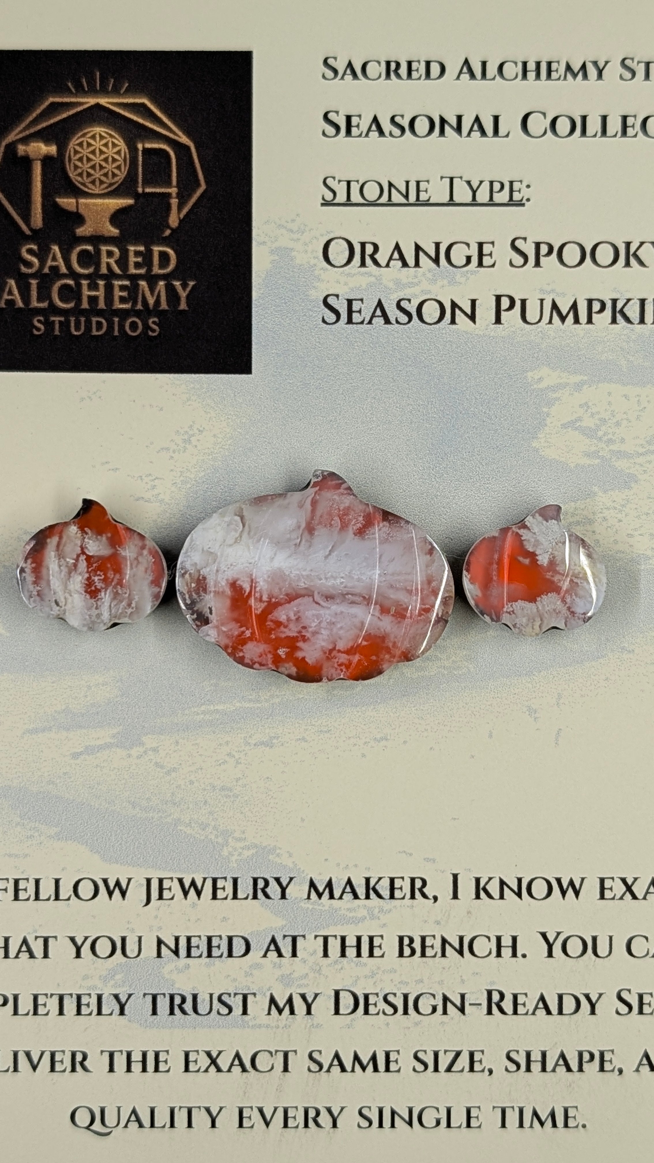 Spooky Season Pumpkin - Orange Plume Agate - Design-Ready™ Set
