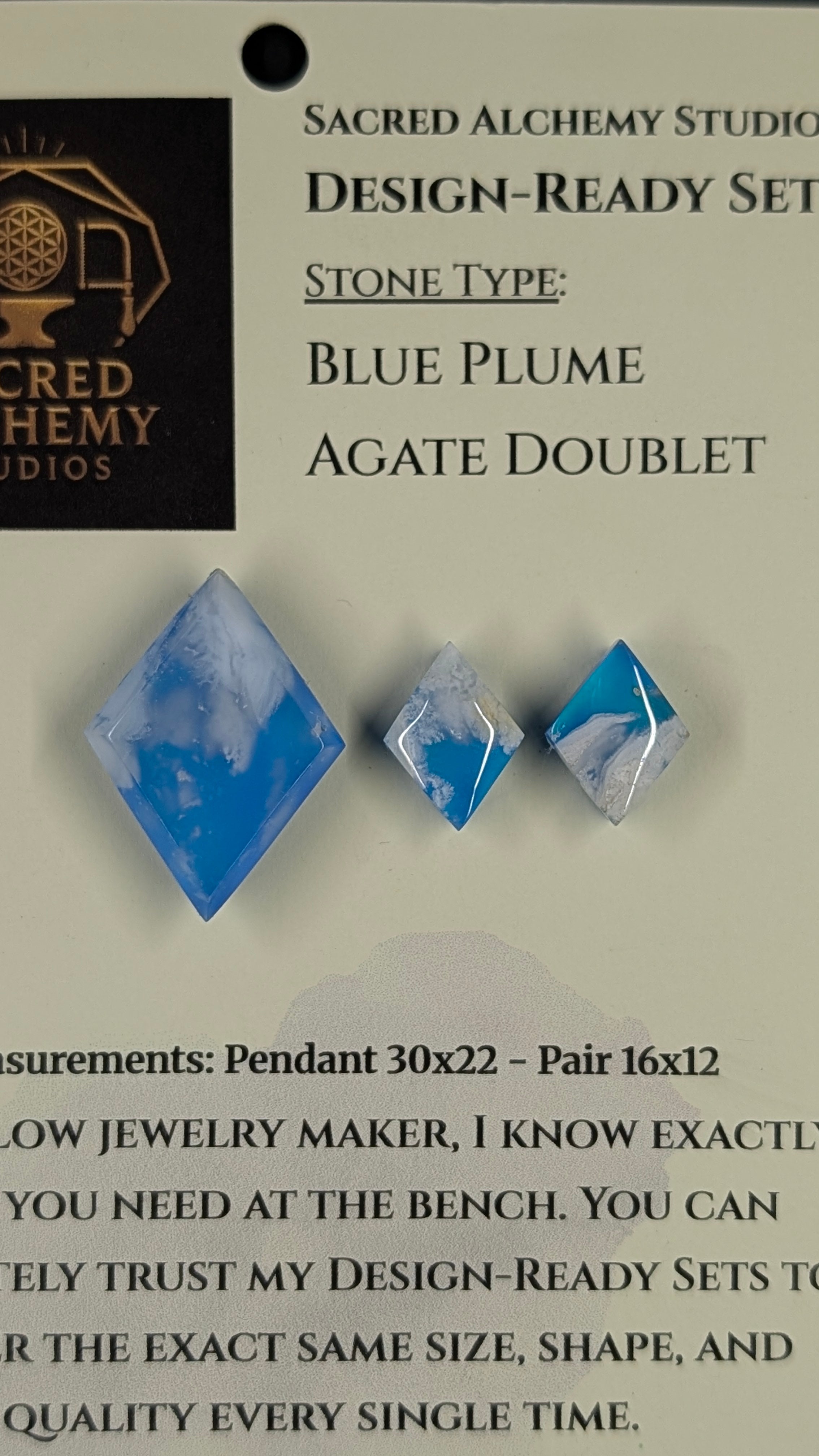 Rhombus Shape - Blue Plume Doublet - Design-Ready™™ Set