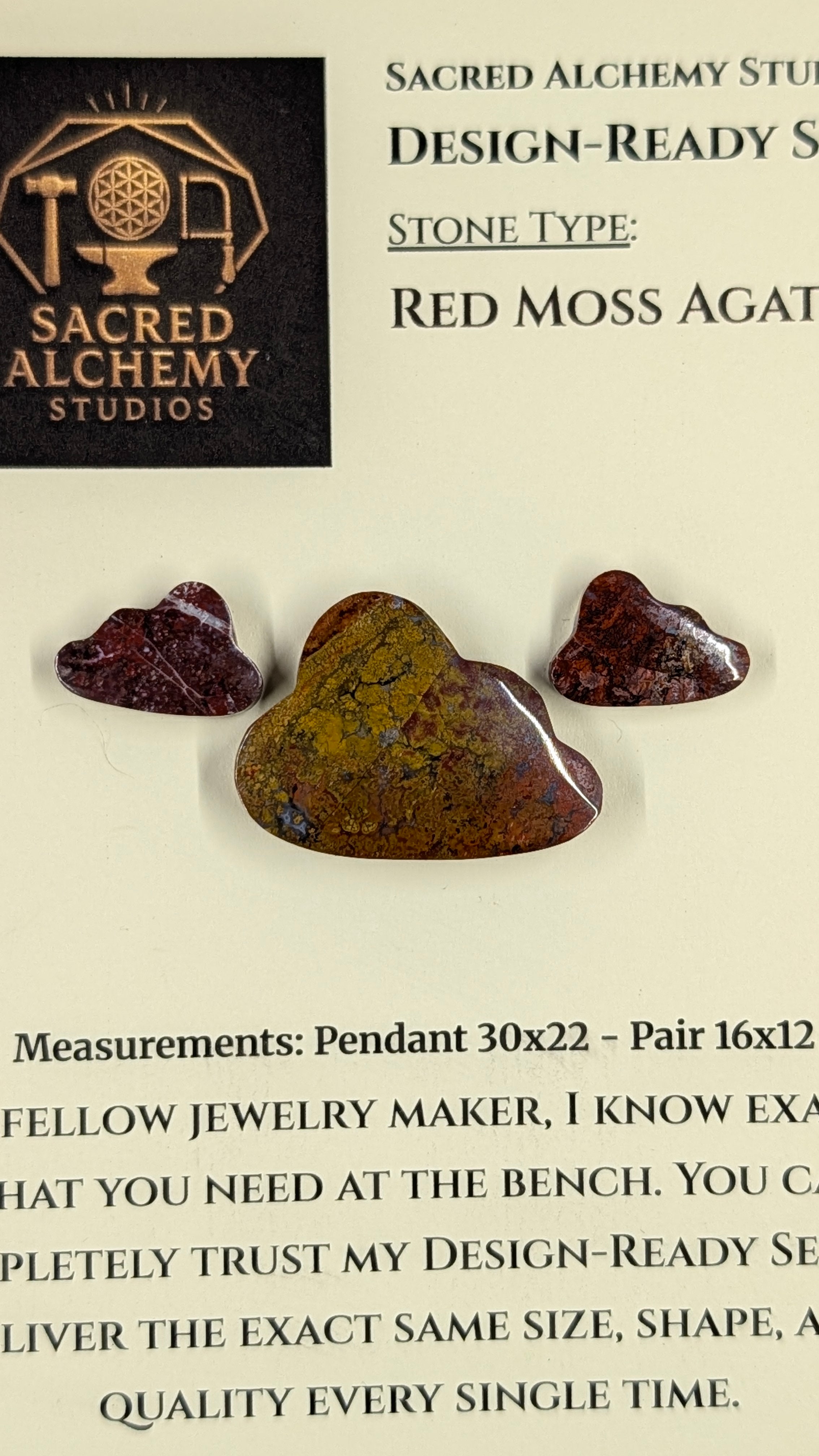 Cloud Shape - Red Moss Agate - Design-Ready™ Sets