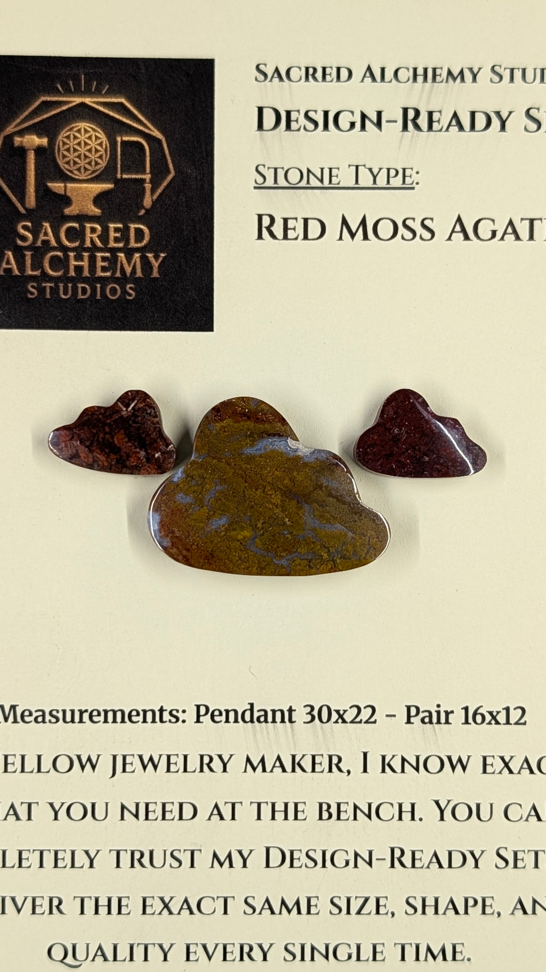 Cloud Shape - Red Moss Agate - Design-Ready™ Sets