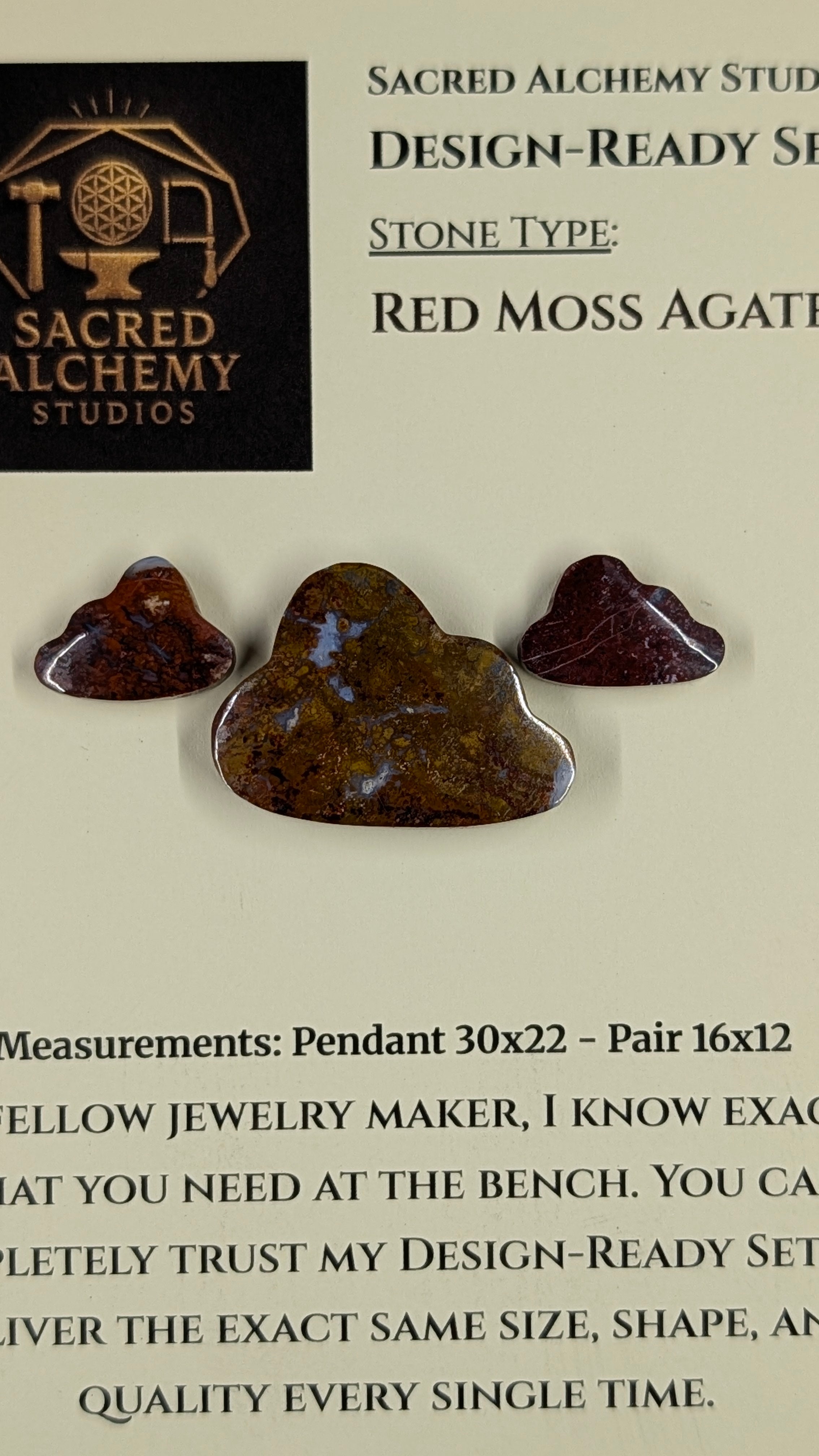 Cloud Shape - Red Moss Agate - Design-Ready™ Sets
