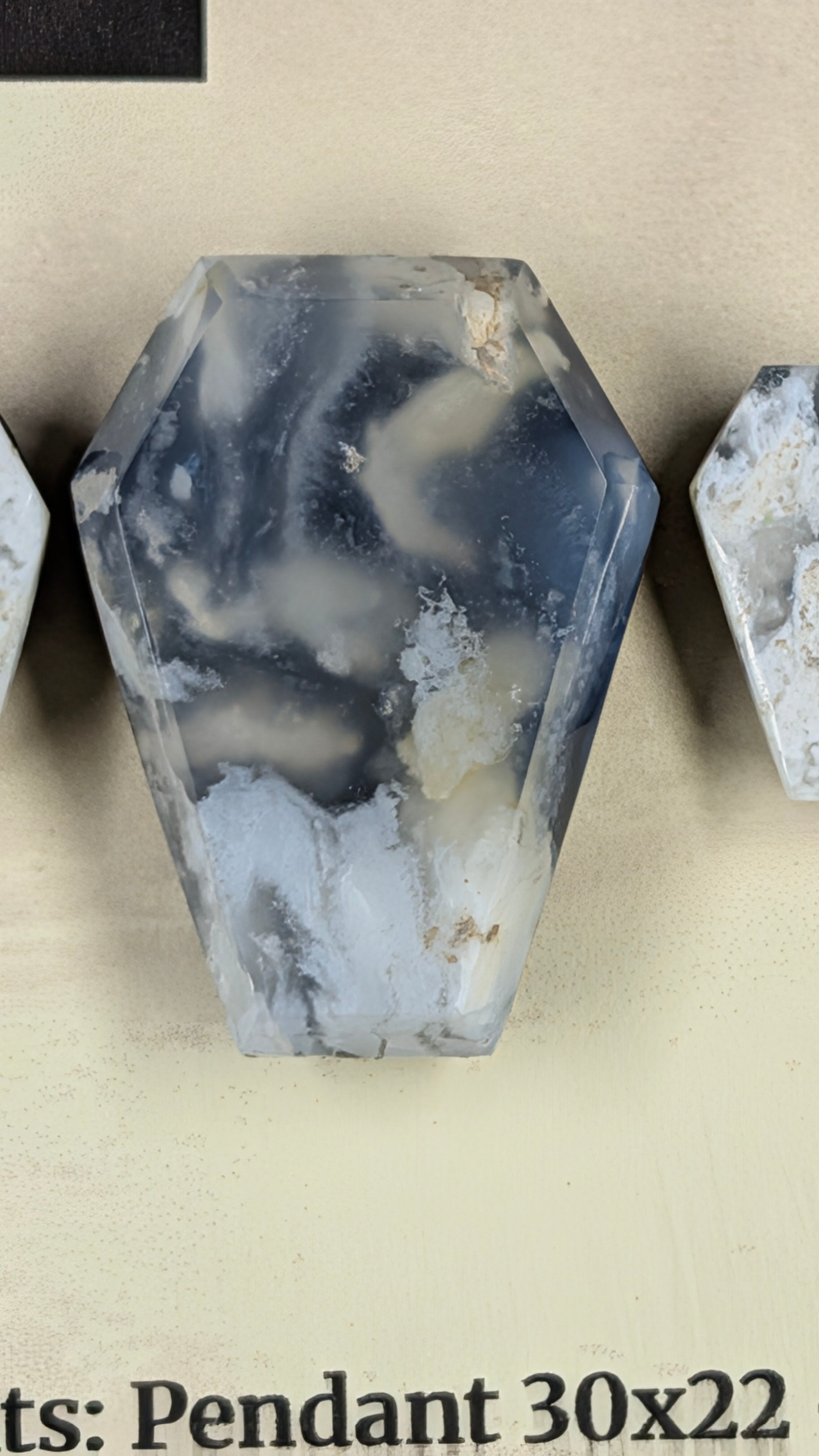 Coffin Shape - Black Plume Agate Doublet - Design-Ready™ Set