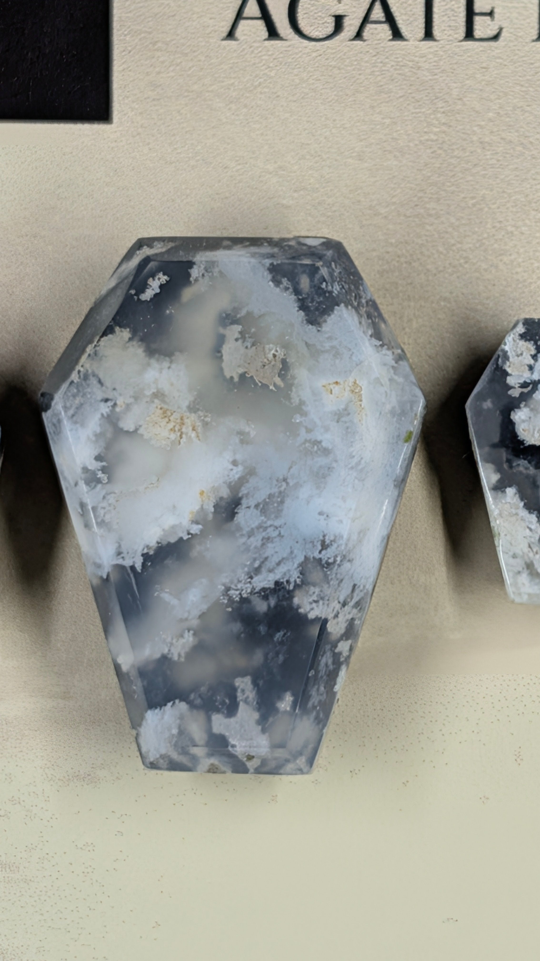 Coffin Shape - Black Plume Agate Doublet - Design-Ready™ Set
