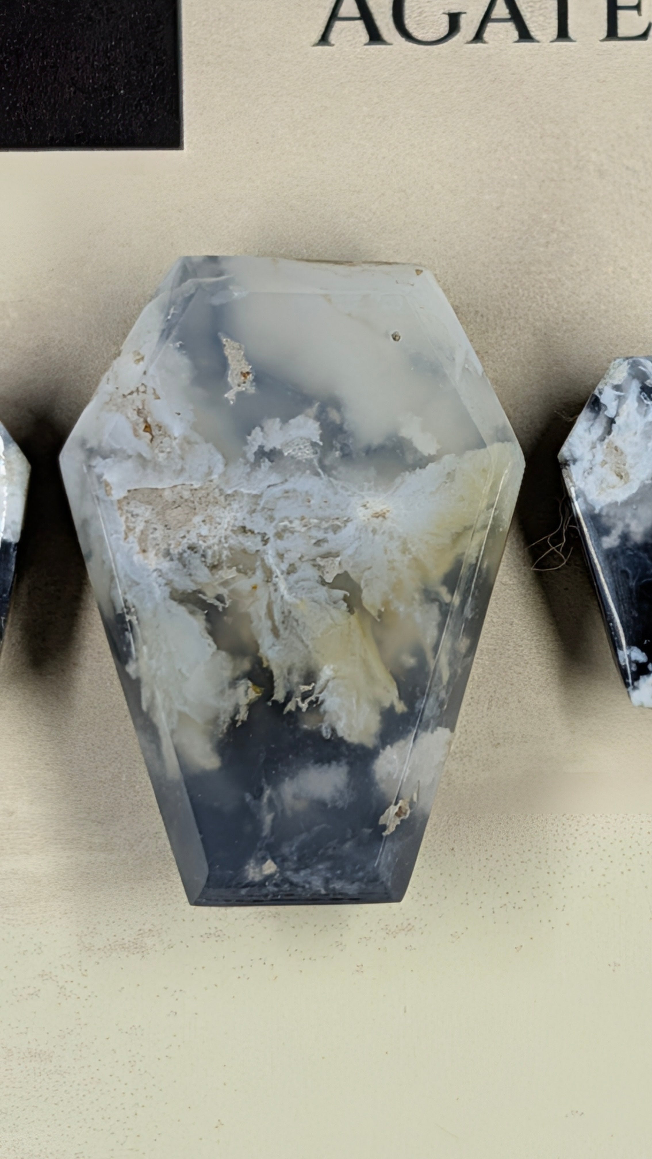 Coffin Shape - Black Plume Agate Doublet - Design-Ready™ Set