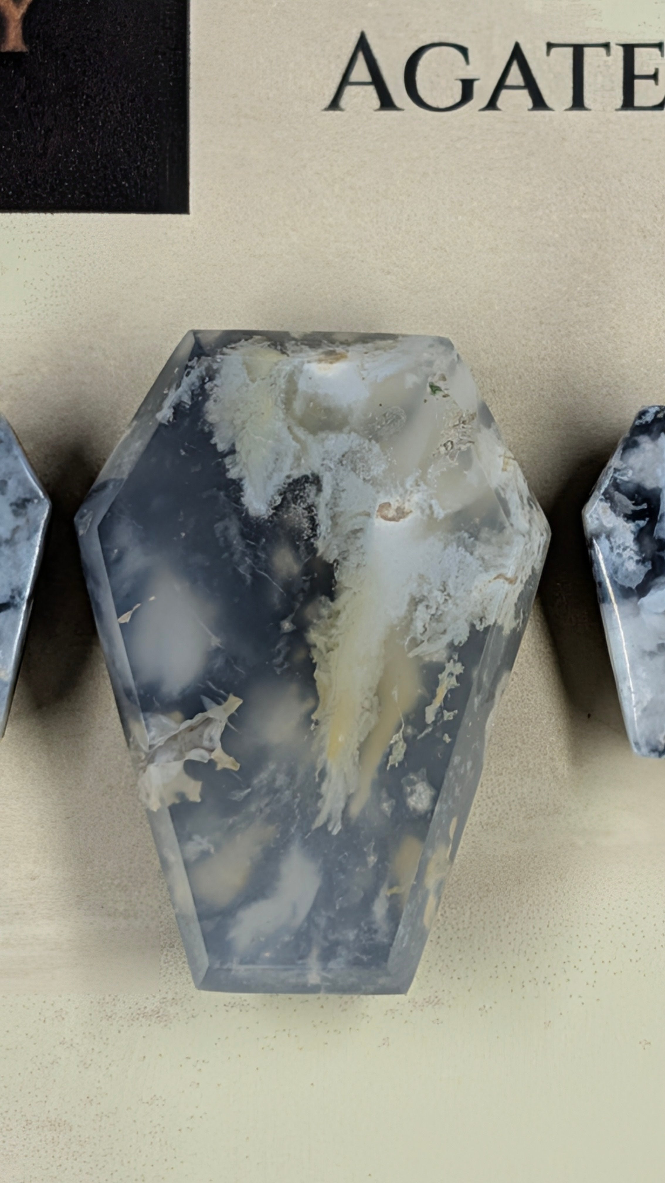 Coffin Shape - Black Plume Agate Doublet - Design-Ready™ Set