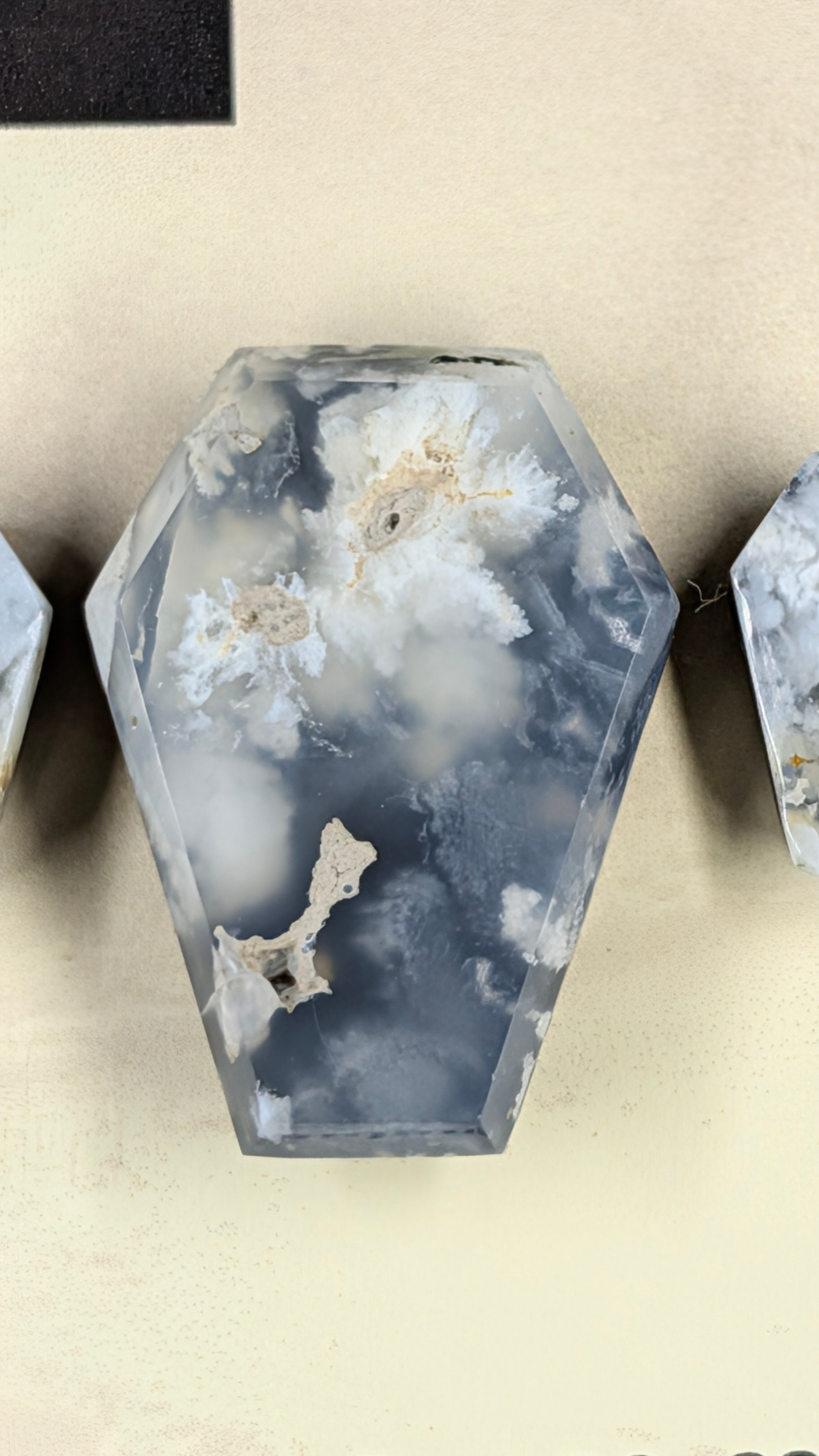 Coffin Shape - Black Plume Agate Doublet - Design-Ready™ Set