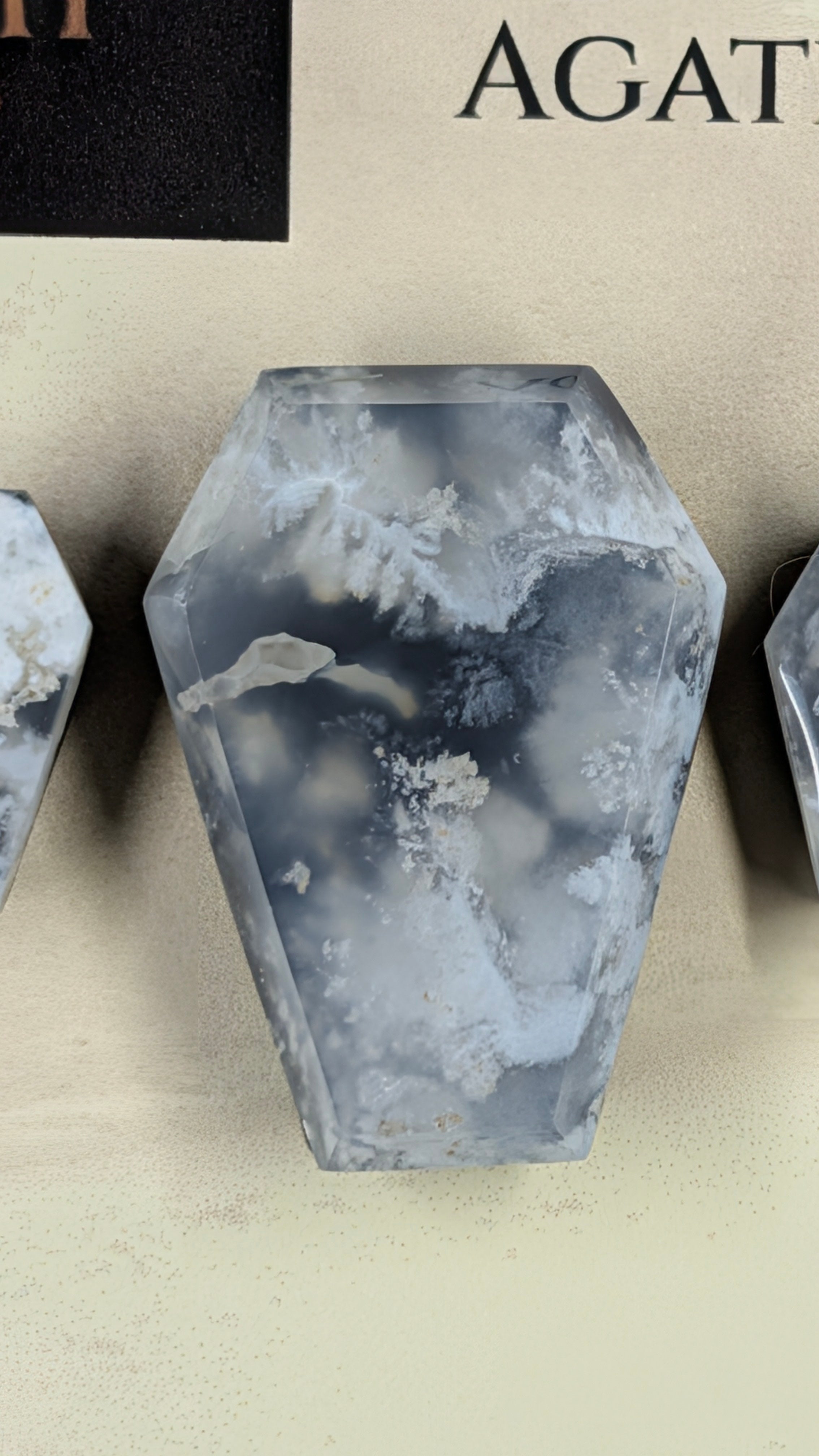Coffin Shape - Black Plume Agate Doublet - Design-Ready™ Set