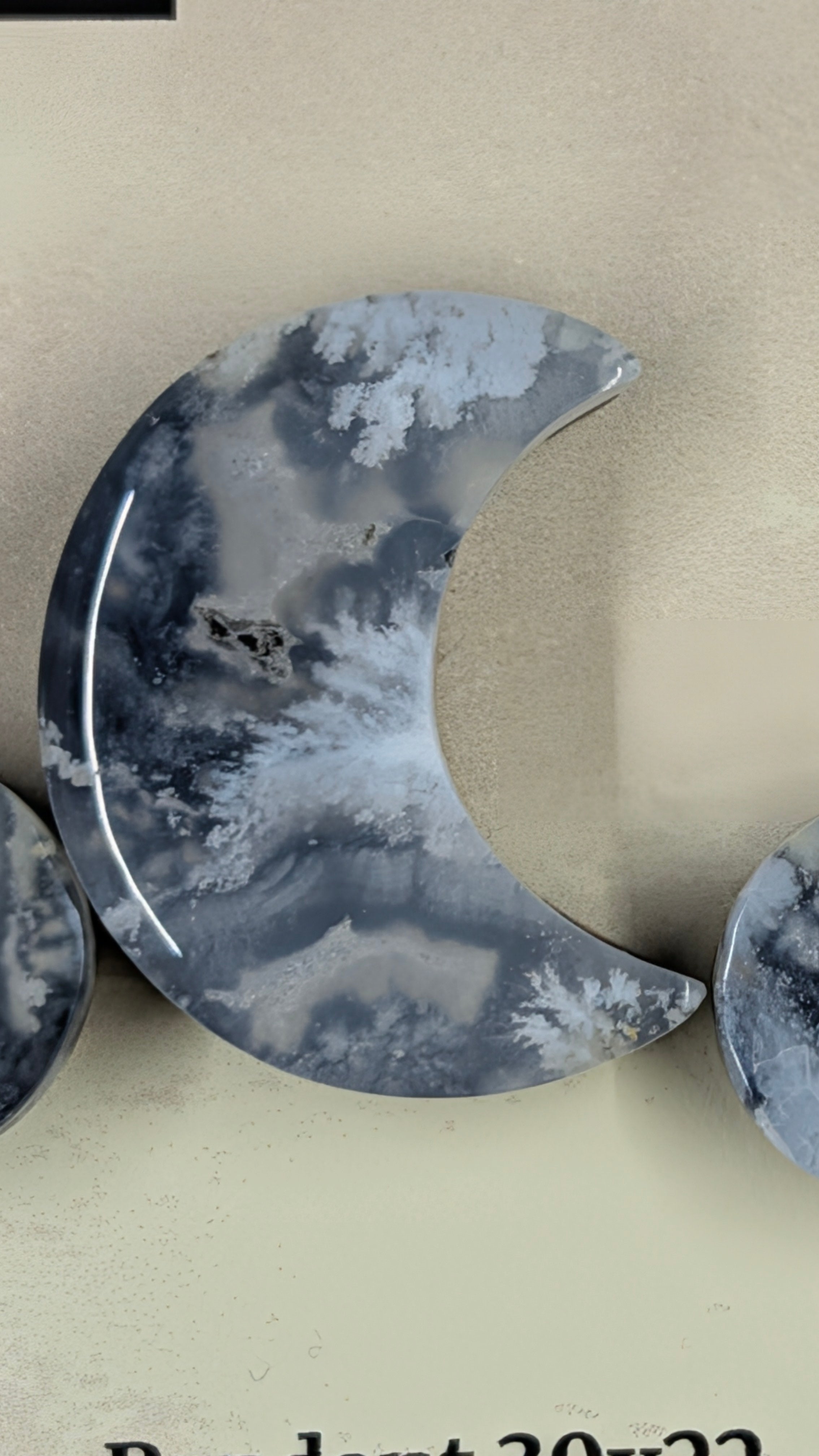 Crescent Moon - Black Plume Agate Doublet - Design-Ready™ Set