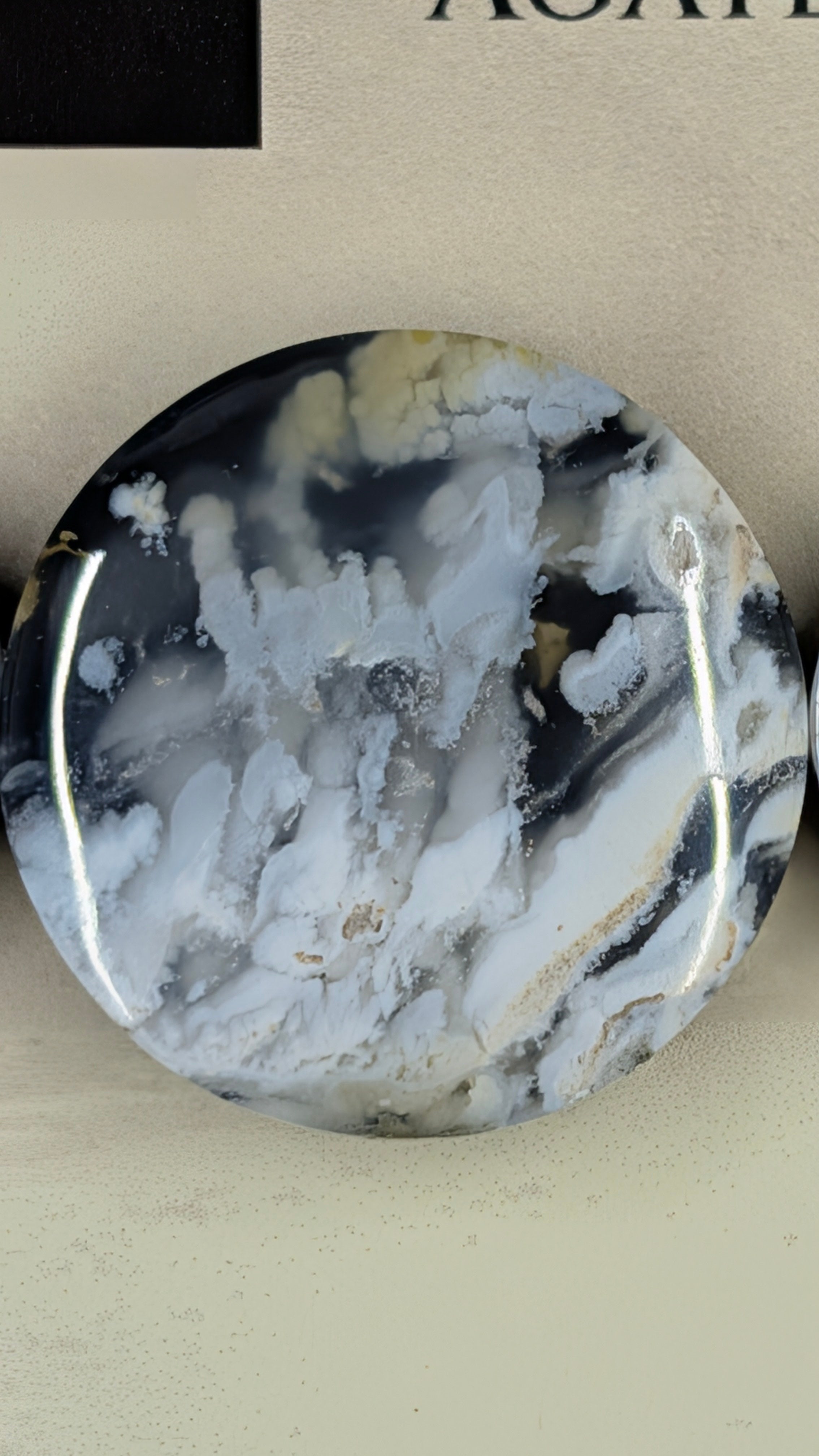 Circle Shape - Black Plume Agate Doublet - Design-Ready™ Set