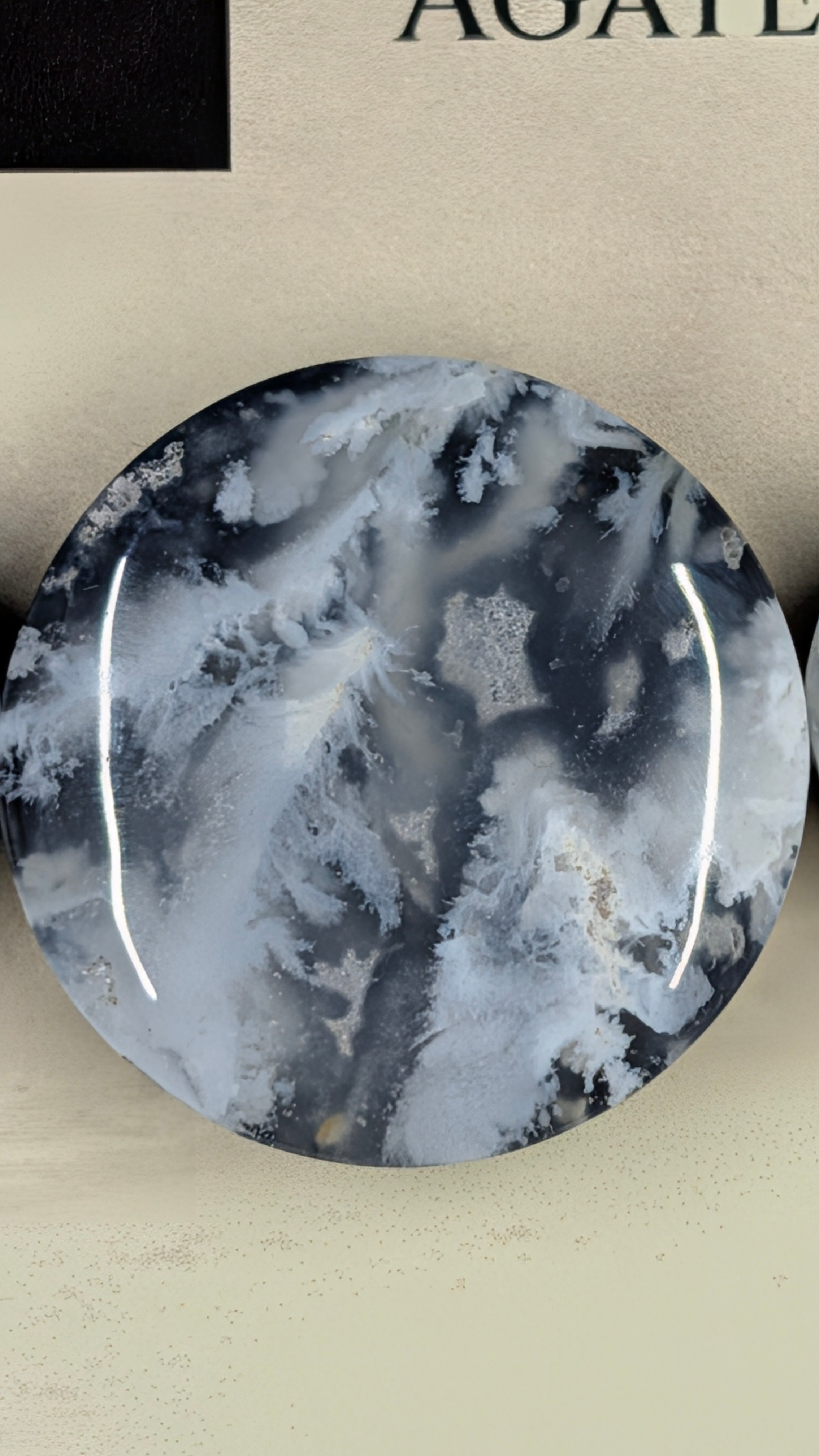 Circle Shape - Black Plume Agate Doublet - Design-Ready™ Set