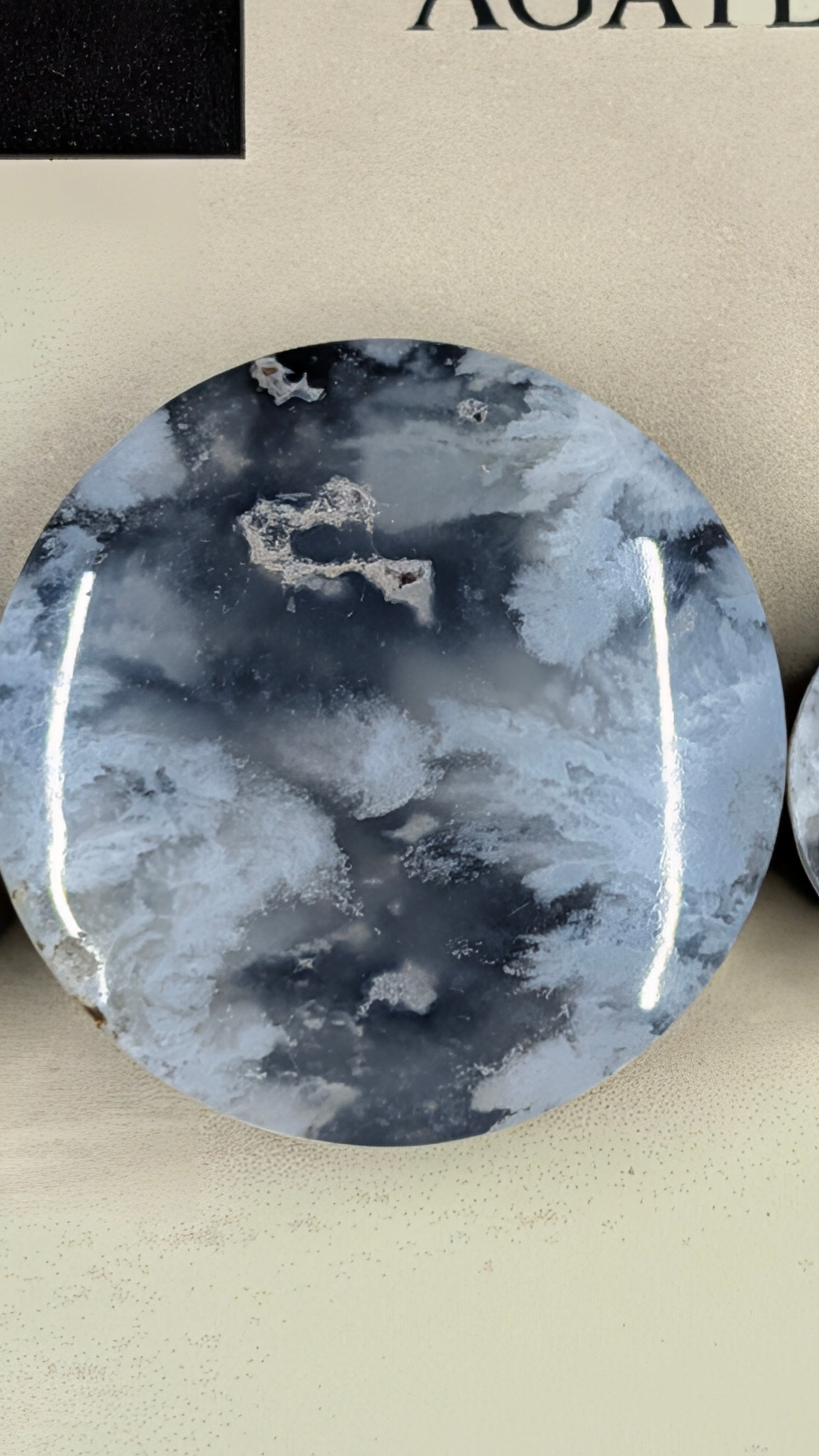 Circle Shape - Black Plume Agate Doublet - Design-Ready™ Set