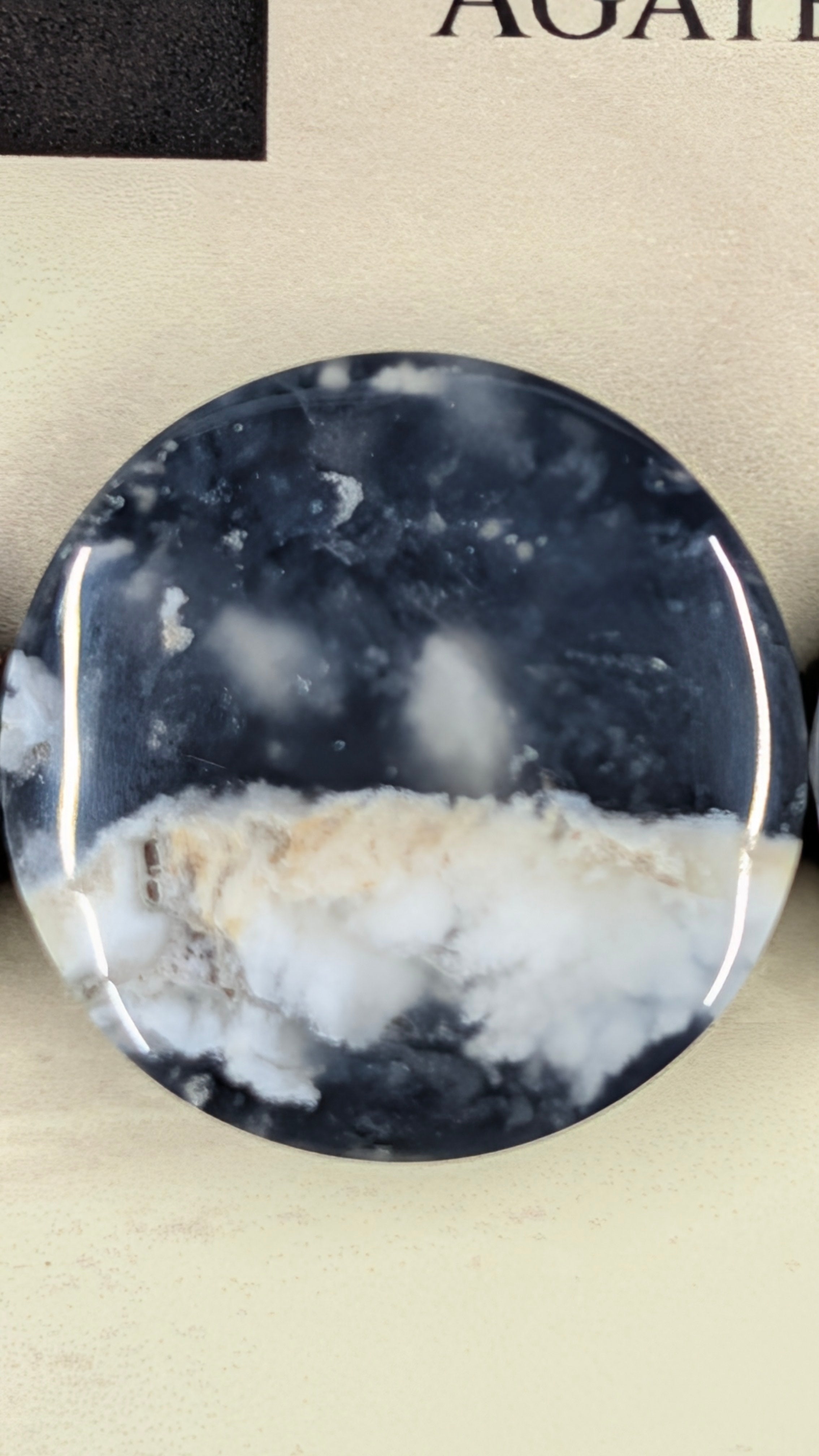Circle Shape - Black Plume Agate Doublet - Design-Ready™ Set