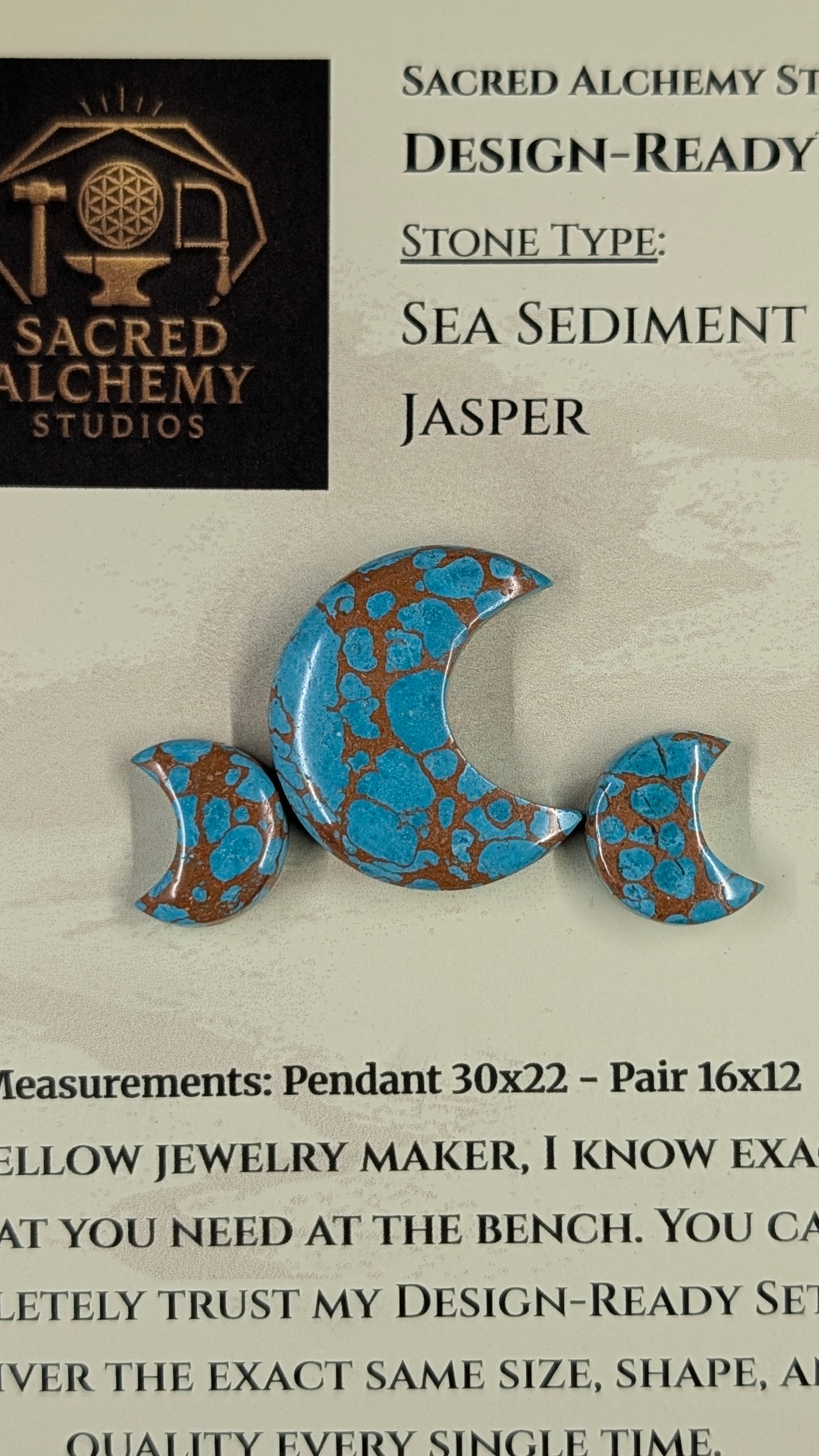 Crescent Moon Shape - Sea Sediment Jasper - Design-Ready™