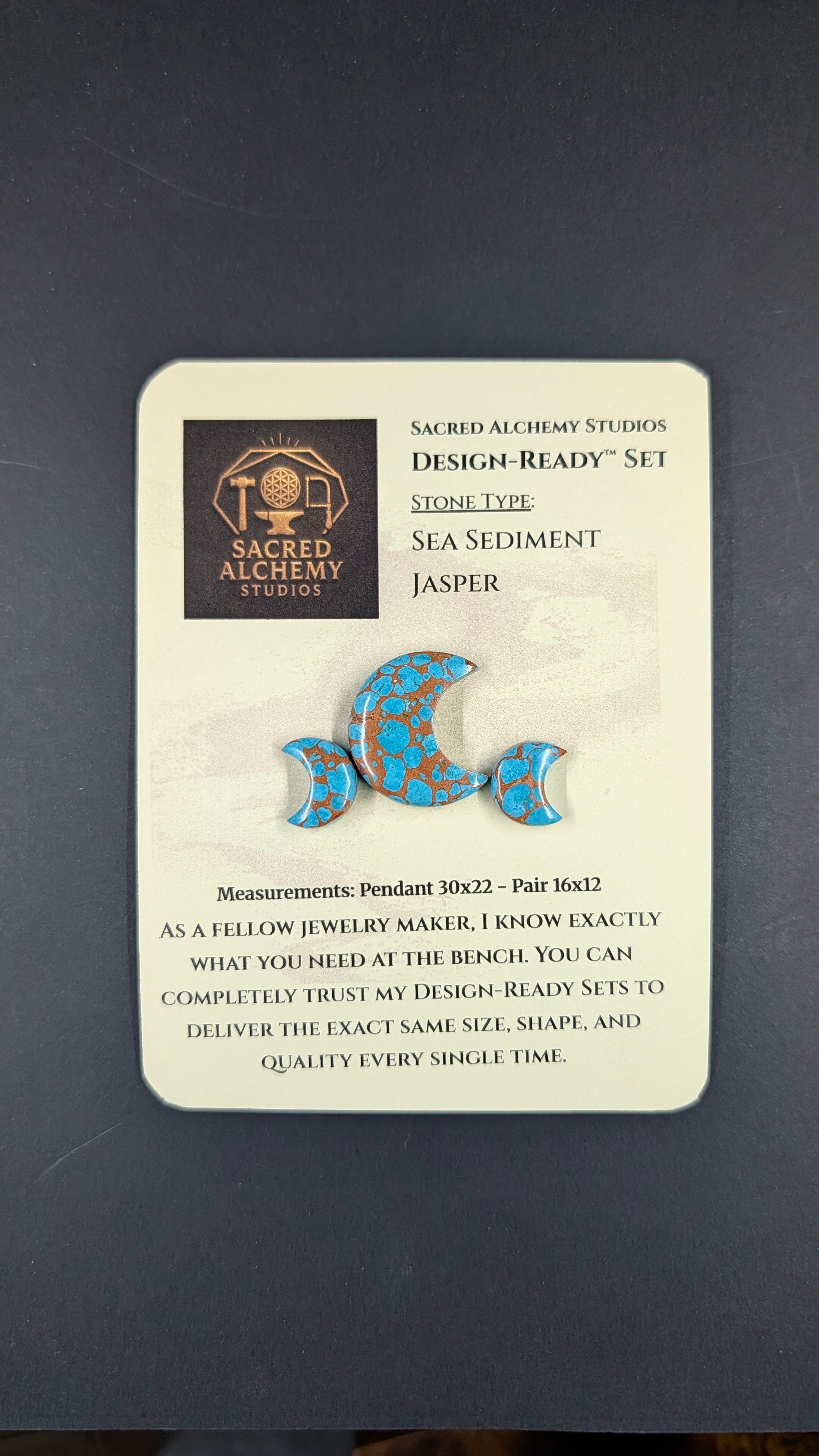 Crescent Moon Shape - Sea Sediment Jasper - Design-Ready™