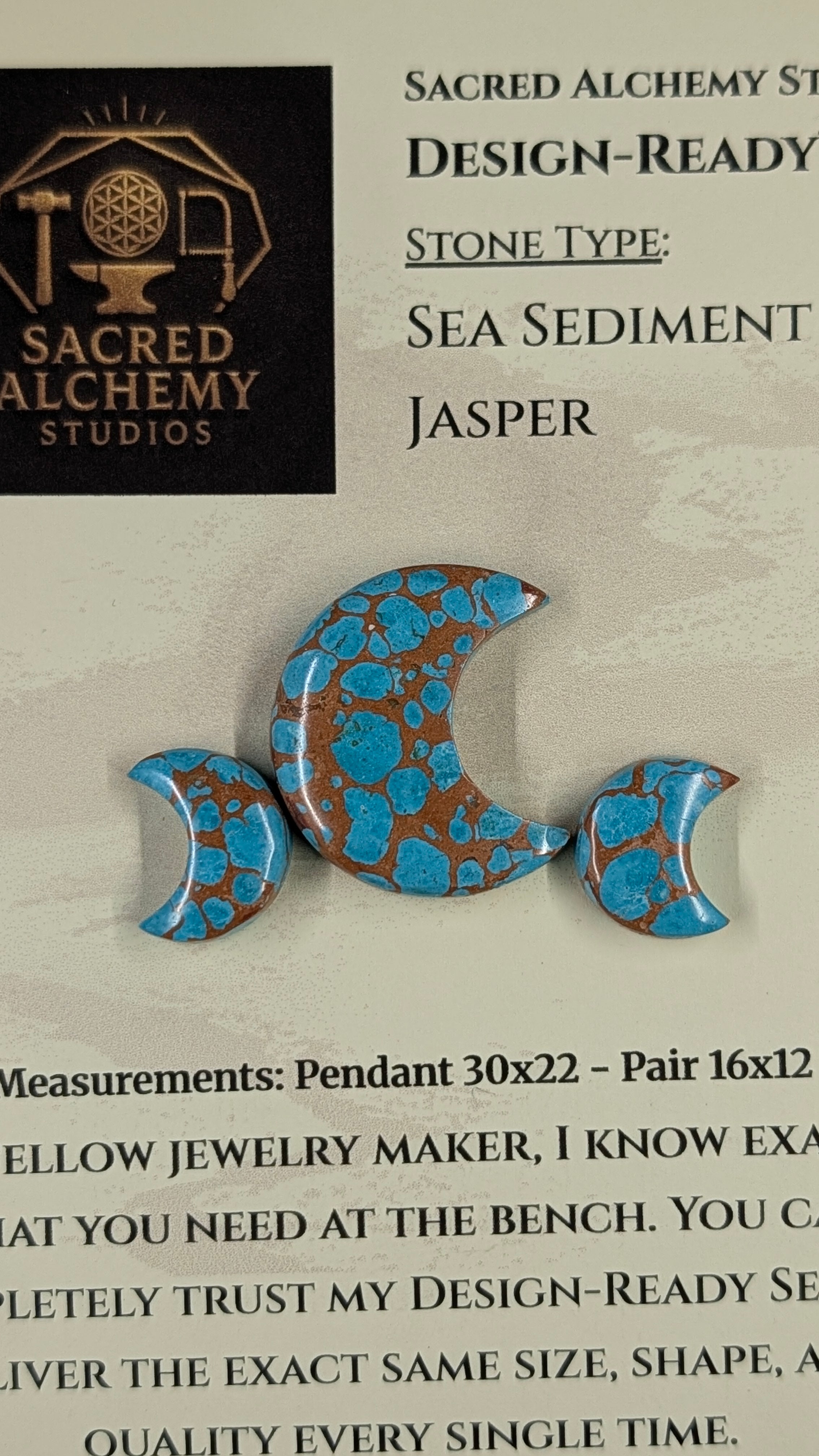 Crescent Moon Shape - Sea Sediment Jasper - Design-Ready™