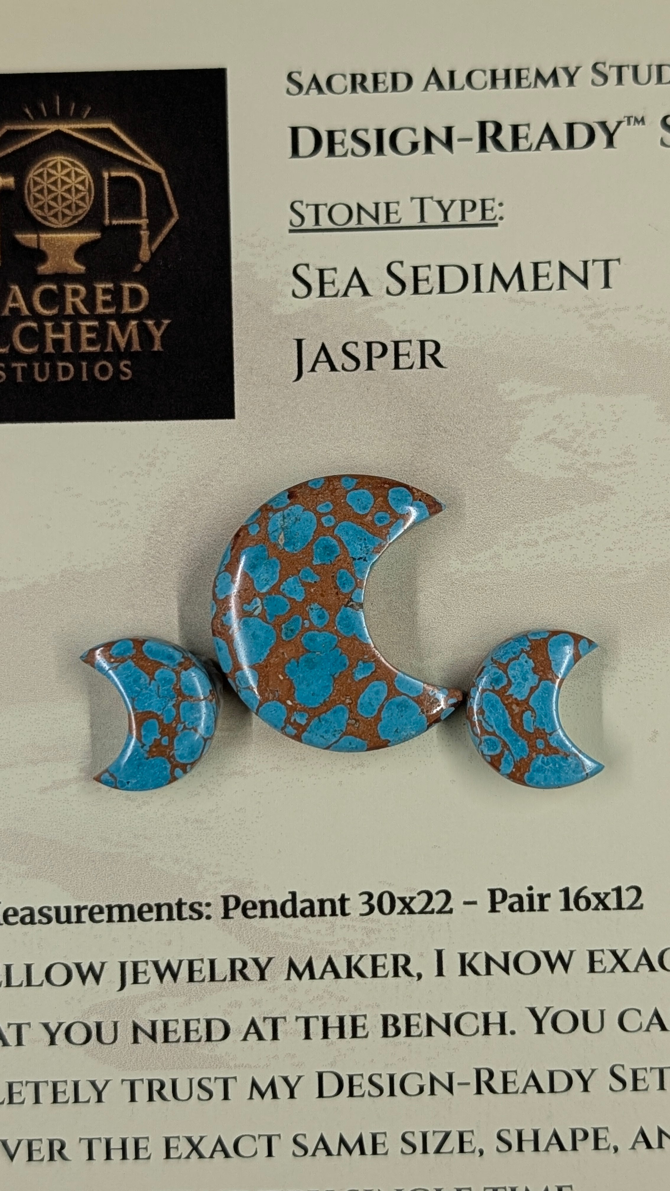 Crescent Moon Shape - Sea Sediment Jasper - Design-Ready™