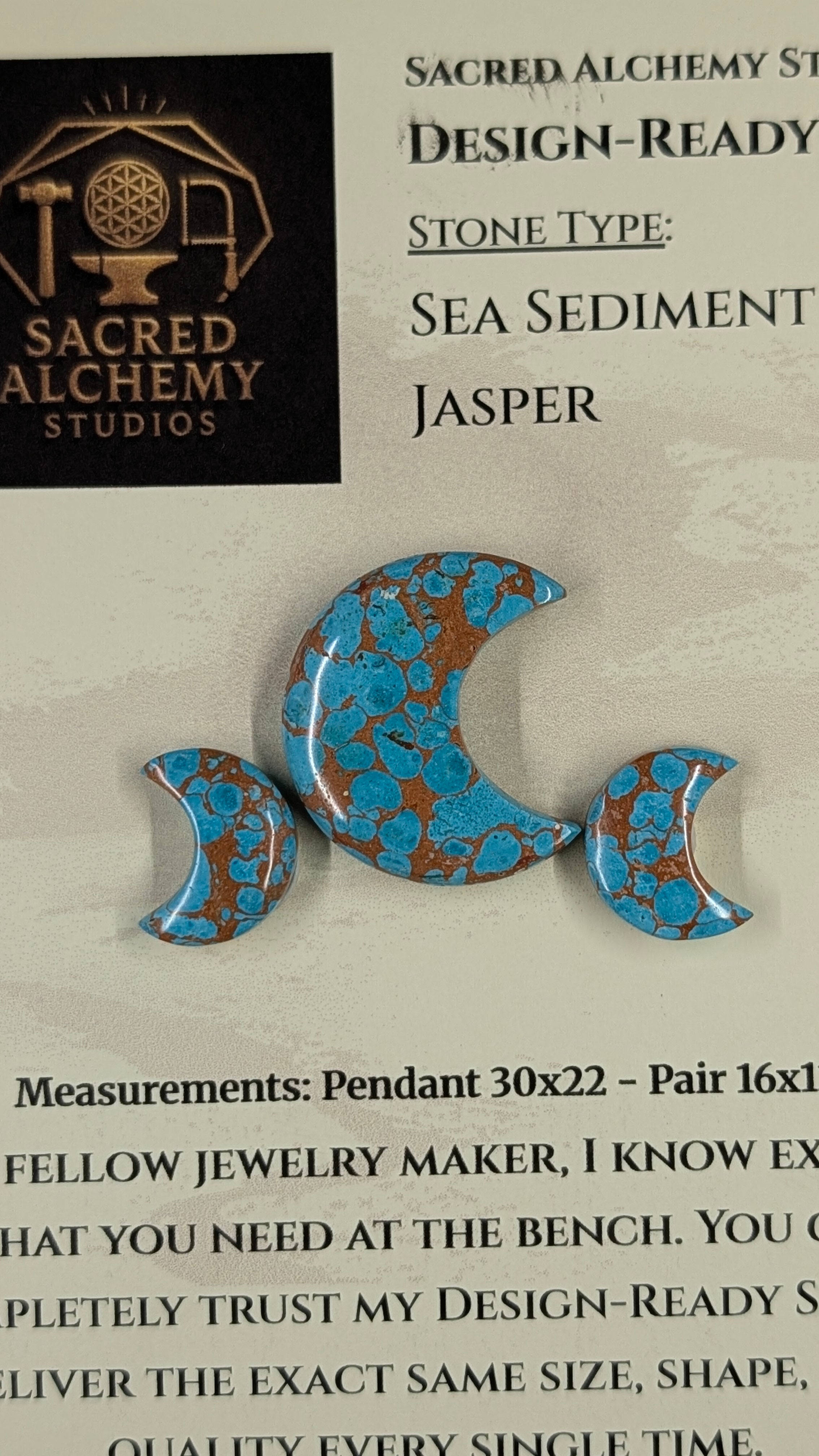 Crescent Moon Shape - Sea Sediment Jasper - Design-Ready™